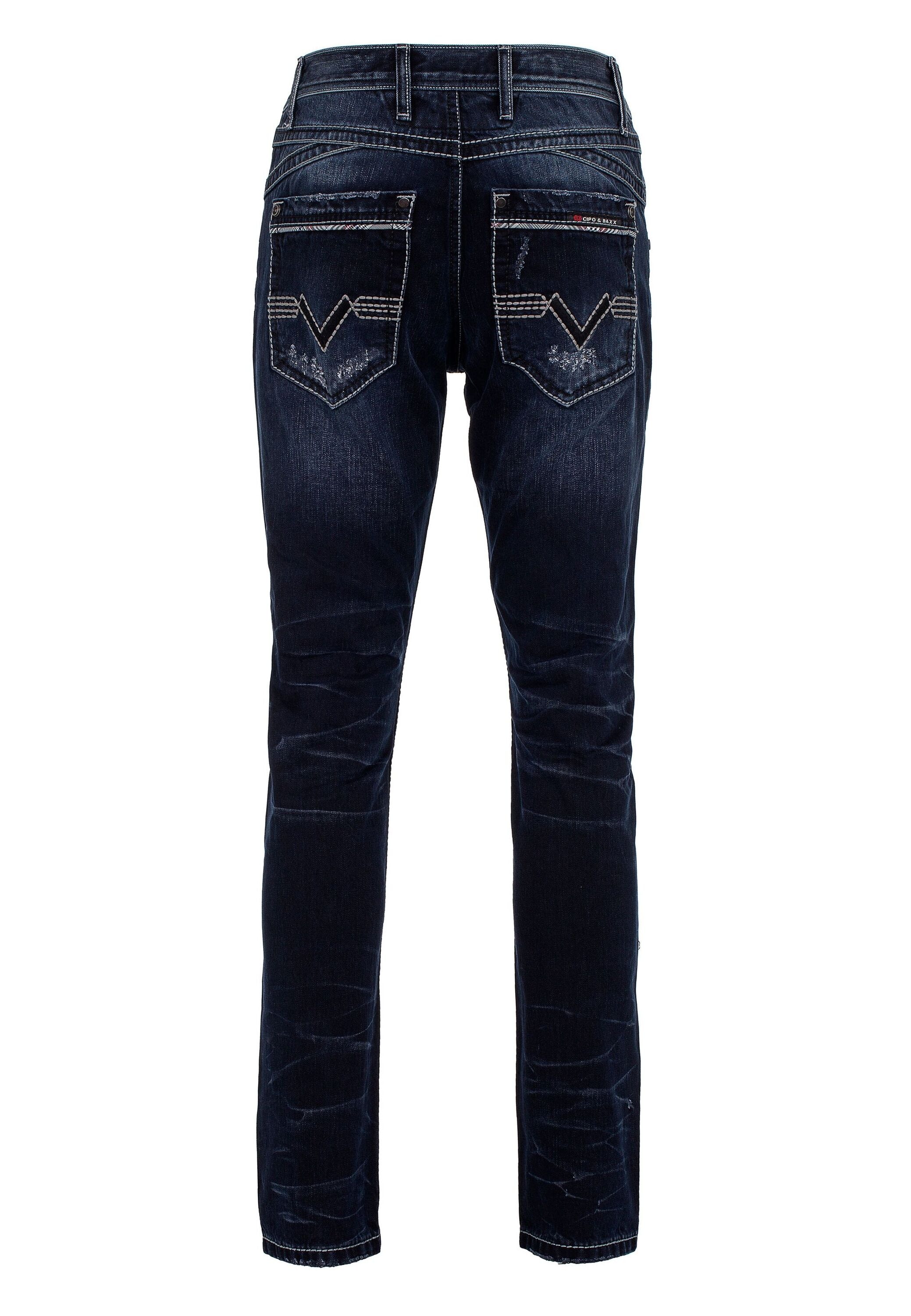 Cipo & Baxx Regular-fit-Jeans »Jeans«, mit lässigen Destroyed-Elementen, CD539