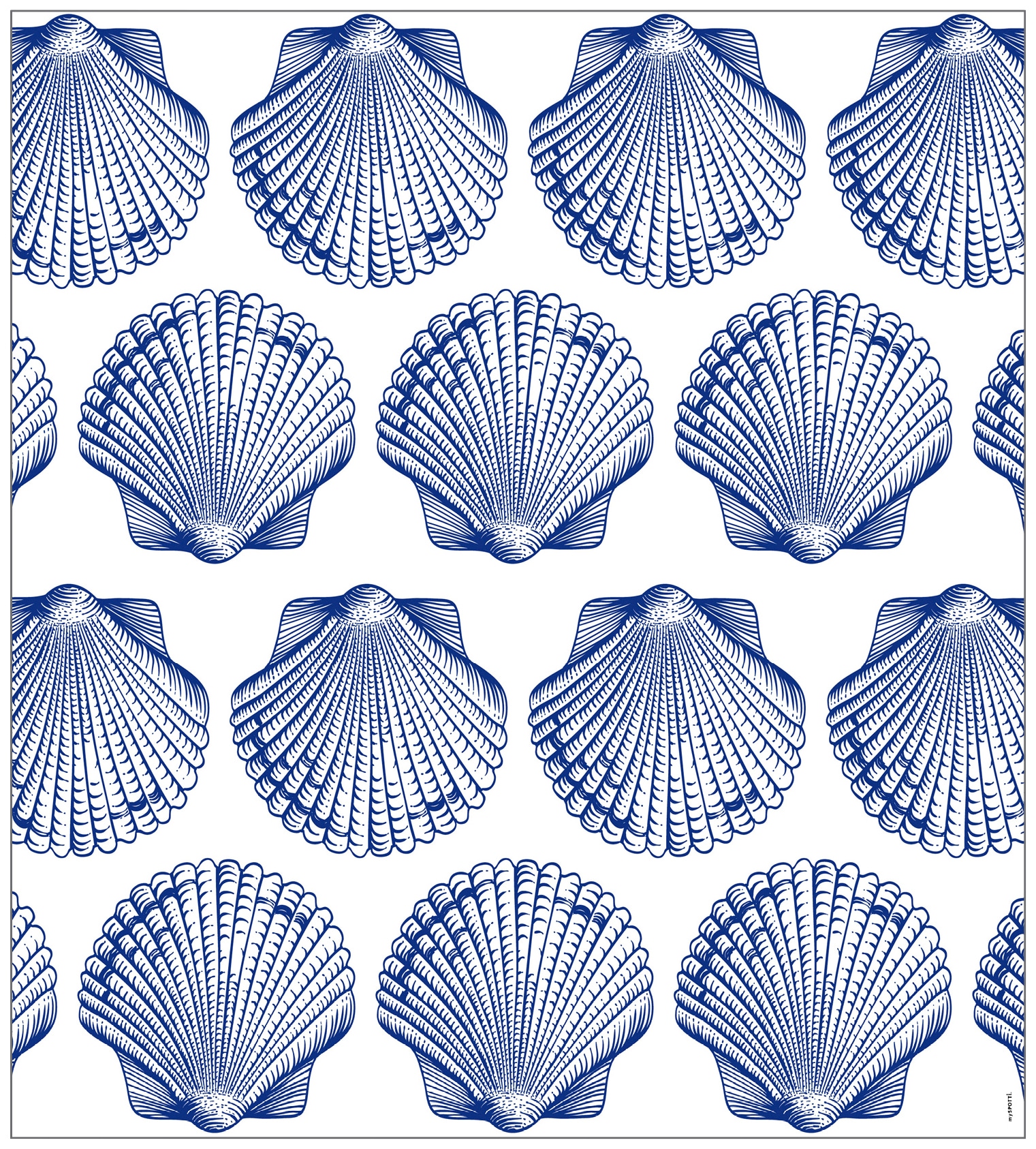 Fensterfolie »Look Shells blue«, halbtransparent, glattstatisch haftend, 90 x 100 cm,...
