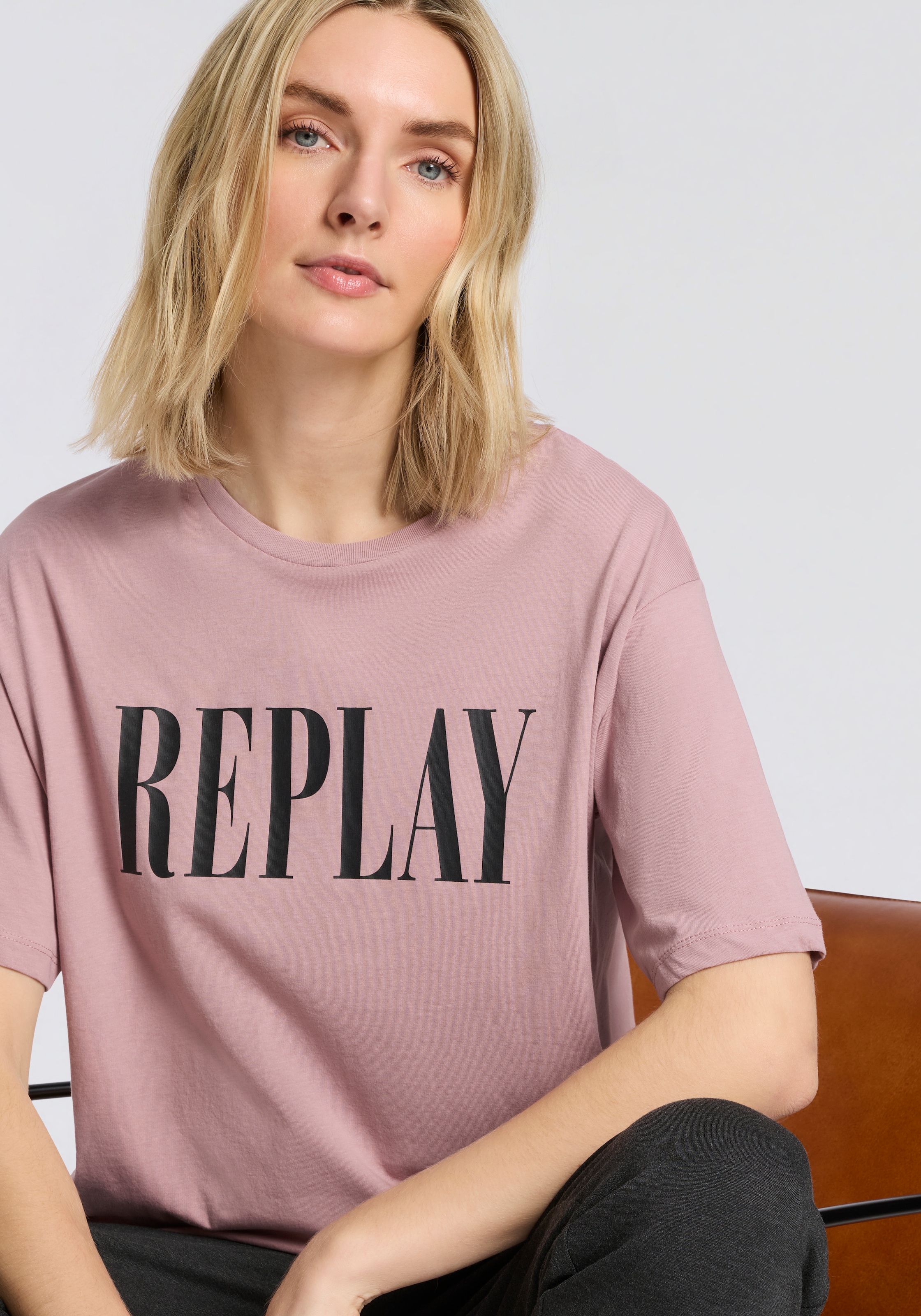 Replay T-Shirt aus Baumwolle, Rundhals