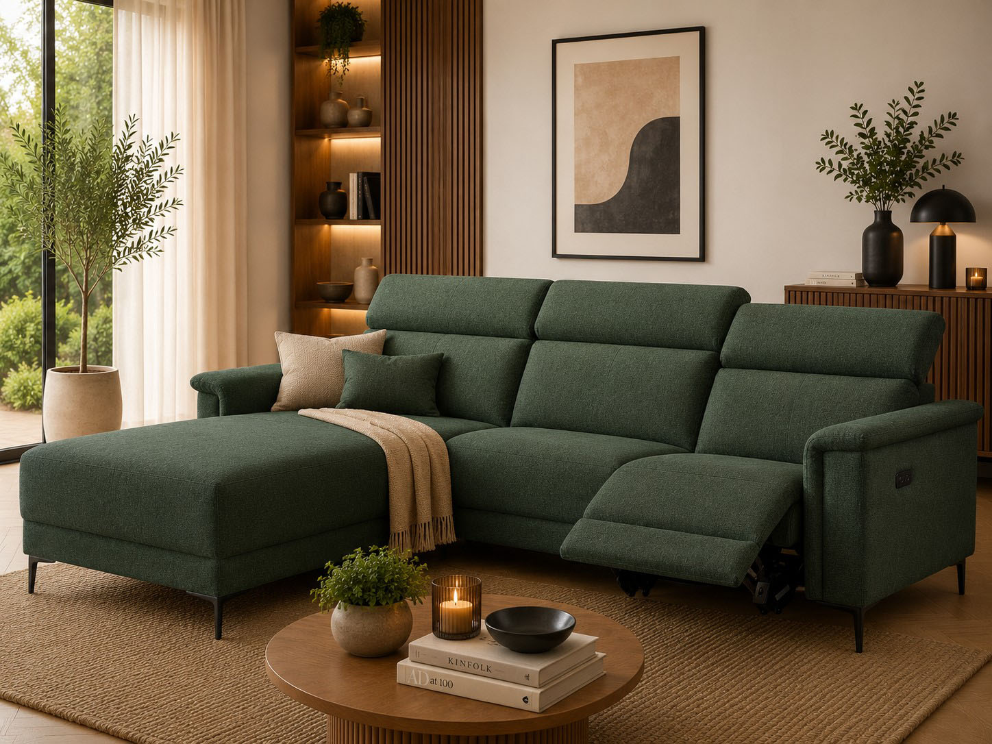 OTTO home Ecksofa "LUND, Struktur-Bezug, L-Form, 261cm, man. /elektr. Relaxfunktion" auch mit USB A-Anschluss sowie Kopfteilverstellung