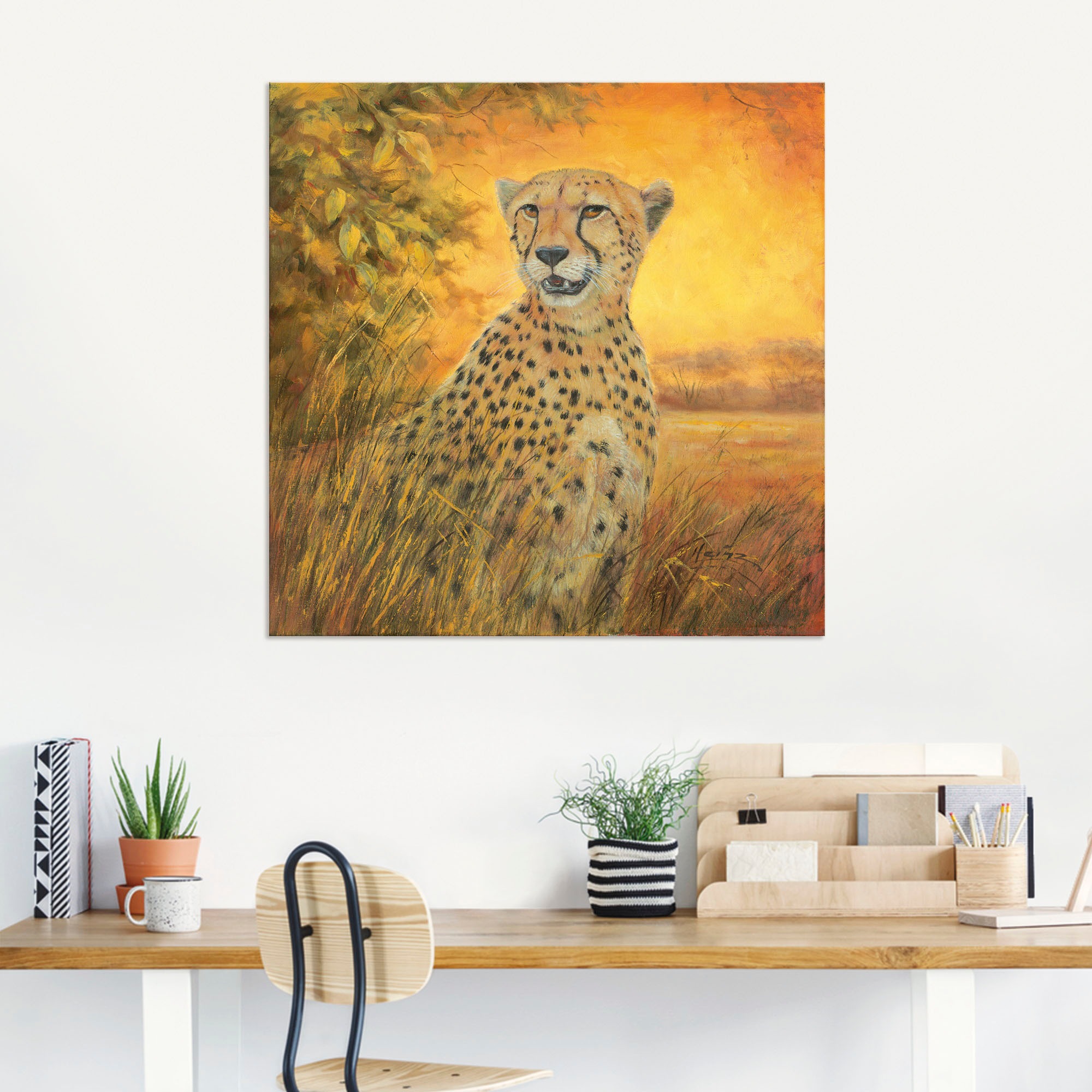 Artland Wandbild "Porträt Gepard", Geparden Bilder, (1 St.), als Alubild, O günstig online kaufen