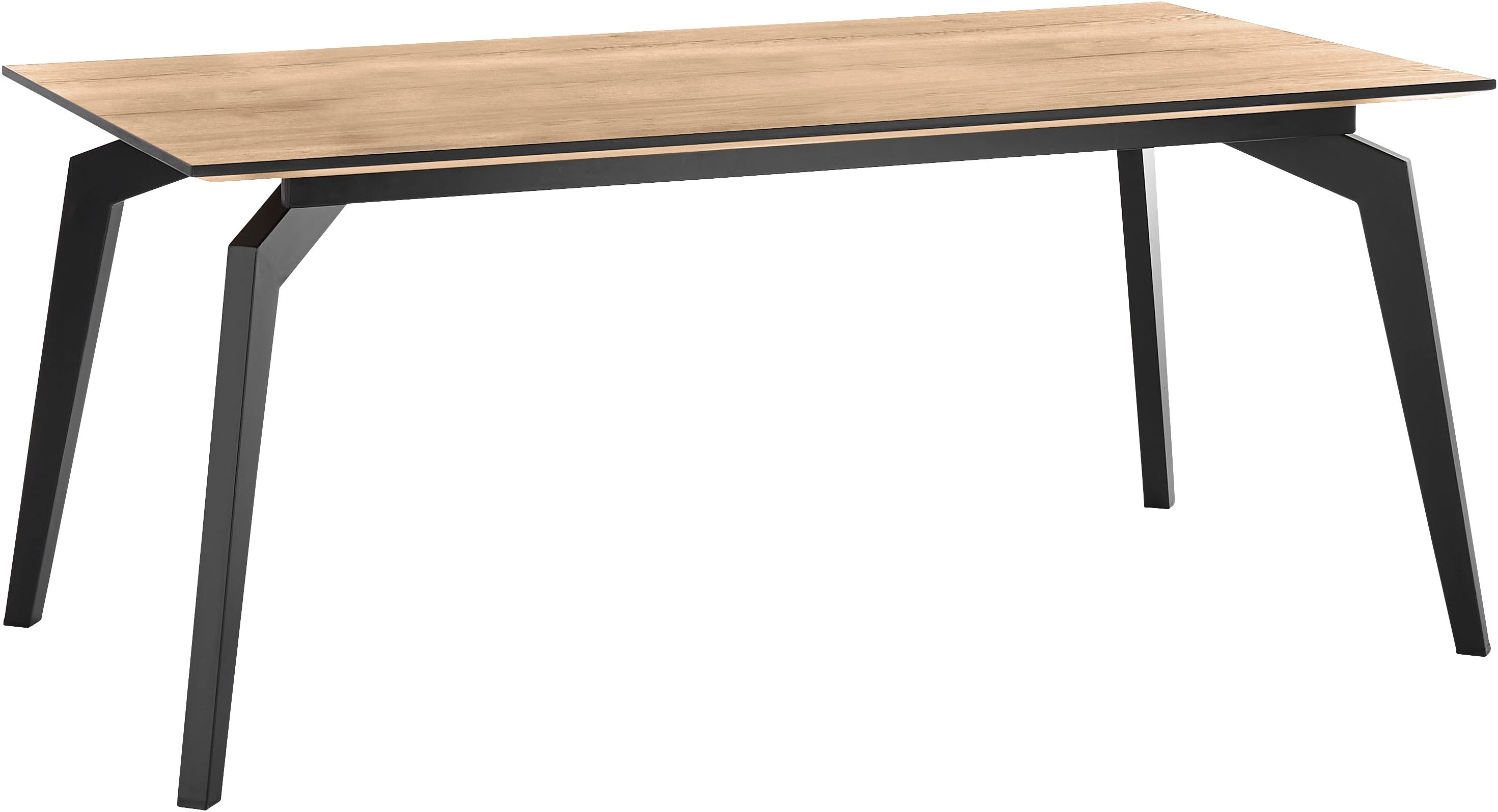 Thumbnail - set one by Musterring Esstisch "Kent" Tischplatte Halifax natur, schweizer Kante, 4-Fuß-Gestell in schwarz