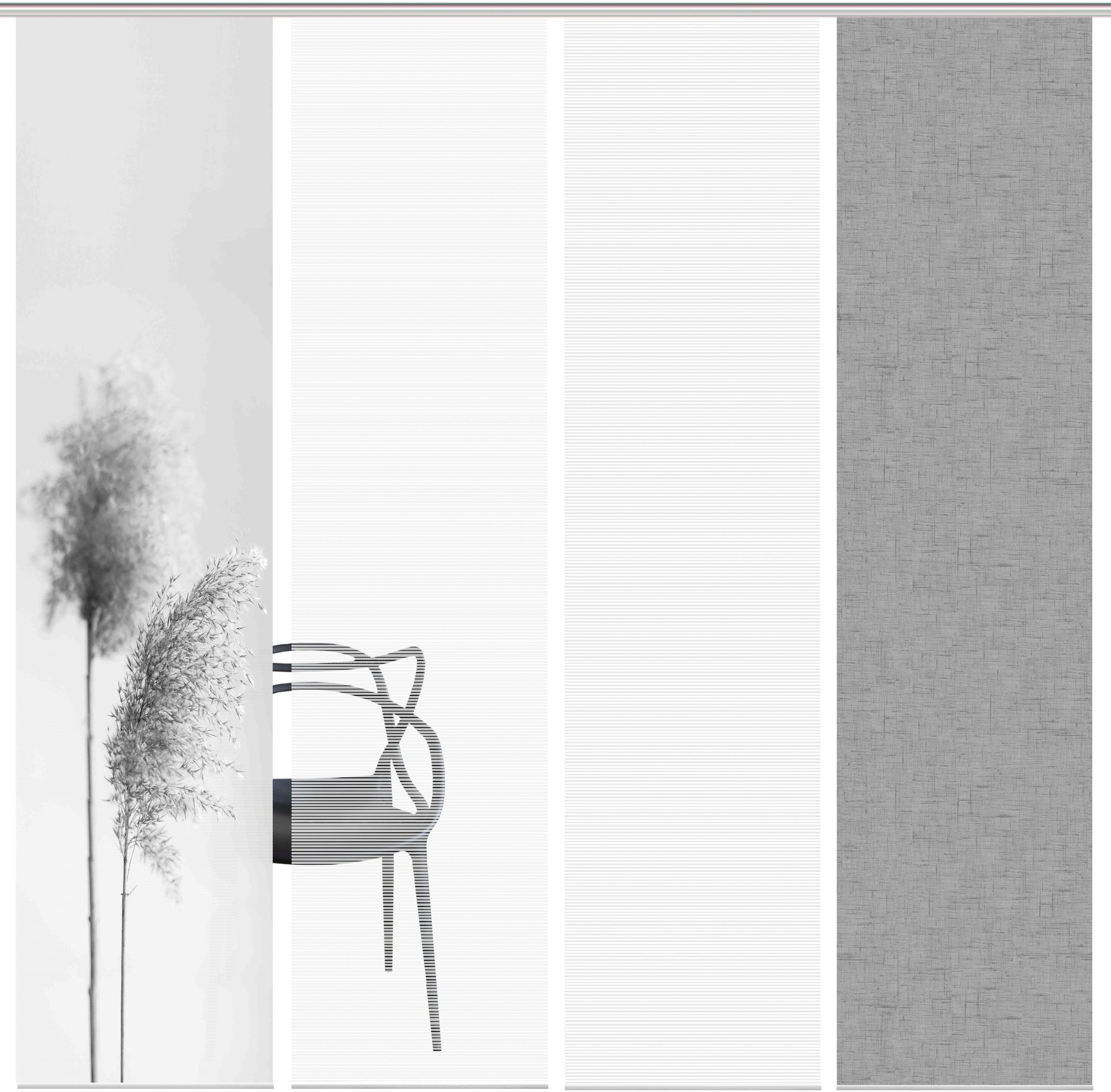 Vision S Schiebegardine "IRLOS 4er SET" Paneelwagen 4 Stk. tlg. Schiebevorh günstig online kaufen