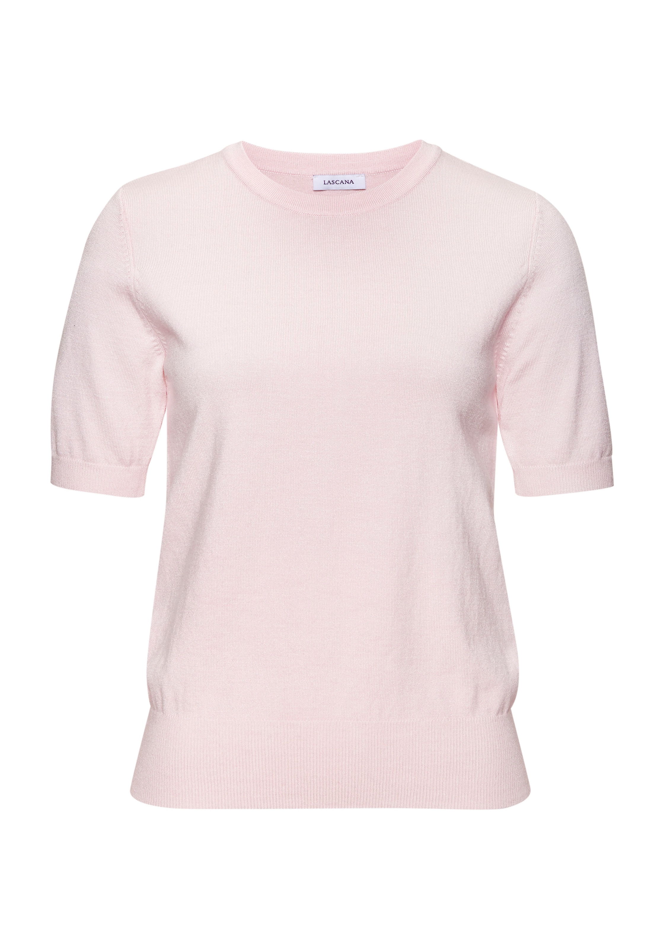 LASCANA Kurzarmpullover, in Feinstrick-Qualität, T-Shirt Pullover, basic günstig online kaufen