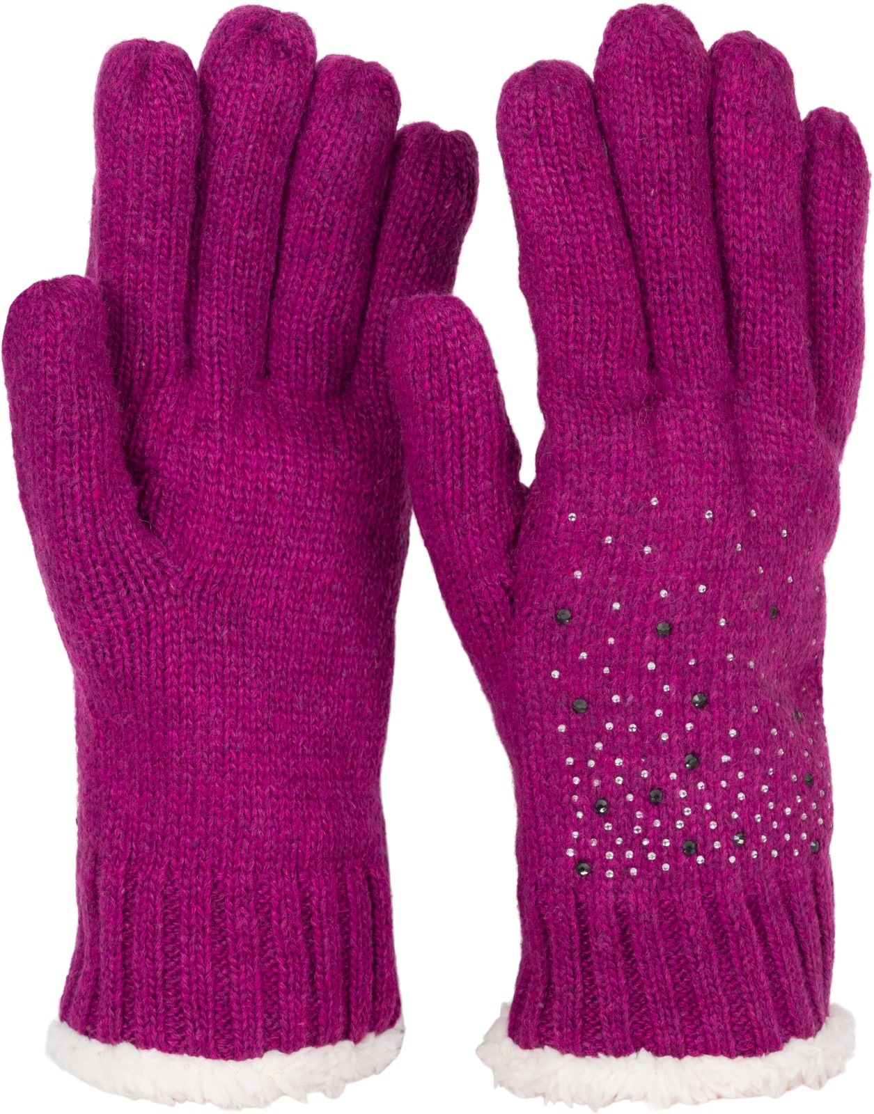 styleBREAKER Strickhandschuhe "Strickhandschuhe mit Strass und Fleece" 1 Stk.