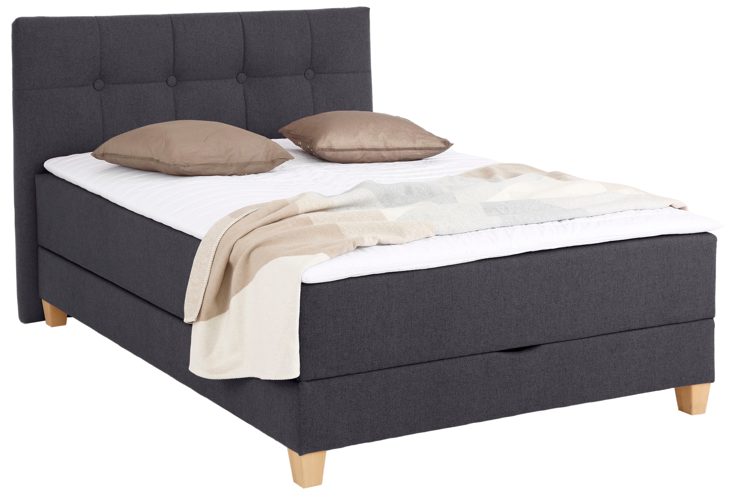 Thumbnail - Home affaire Boxbett "Lonrai" in H2,H3 & H4 und XXL - Überlänge 220cm wählbar, inkl. Topper