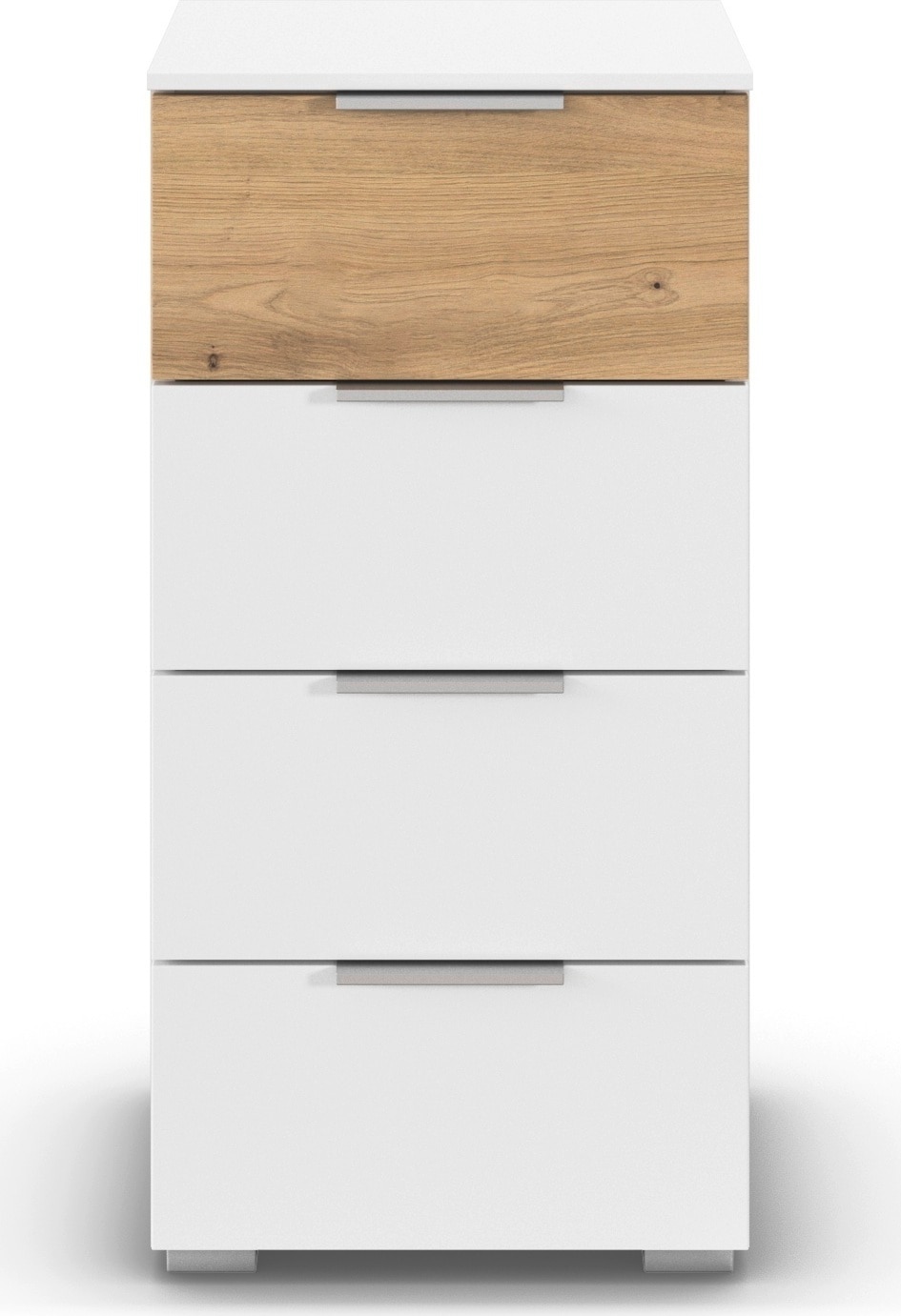 OTTO home Schubkastenkommode "Highboard Sideboard Schubladenkommode Kommode Schlafzimmer ASTANA" Breite 40 cm / Höhe 81 cm, mit 4 geräumigen Schubladen, Kantengriff in Alufarben MADE IN GERMANY