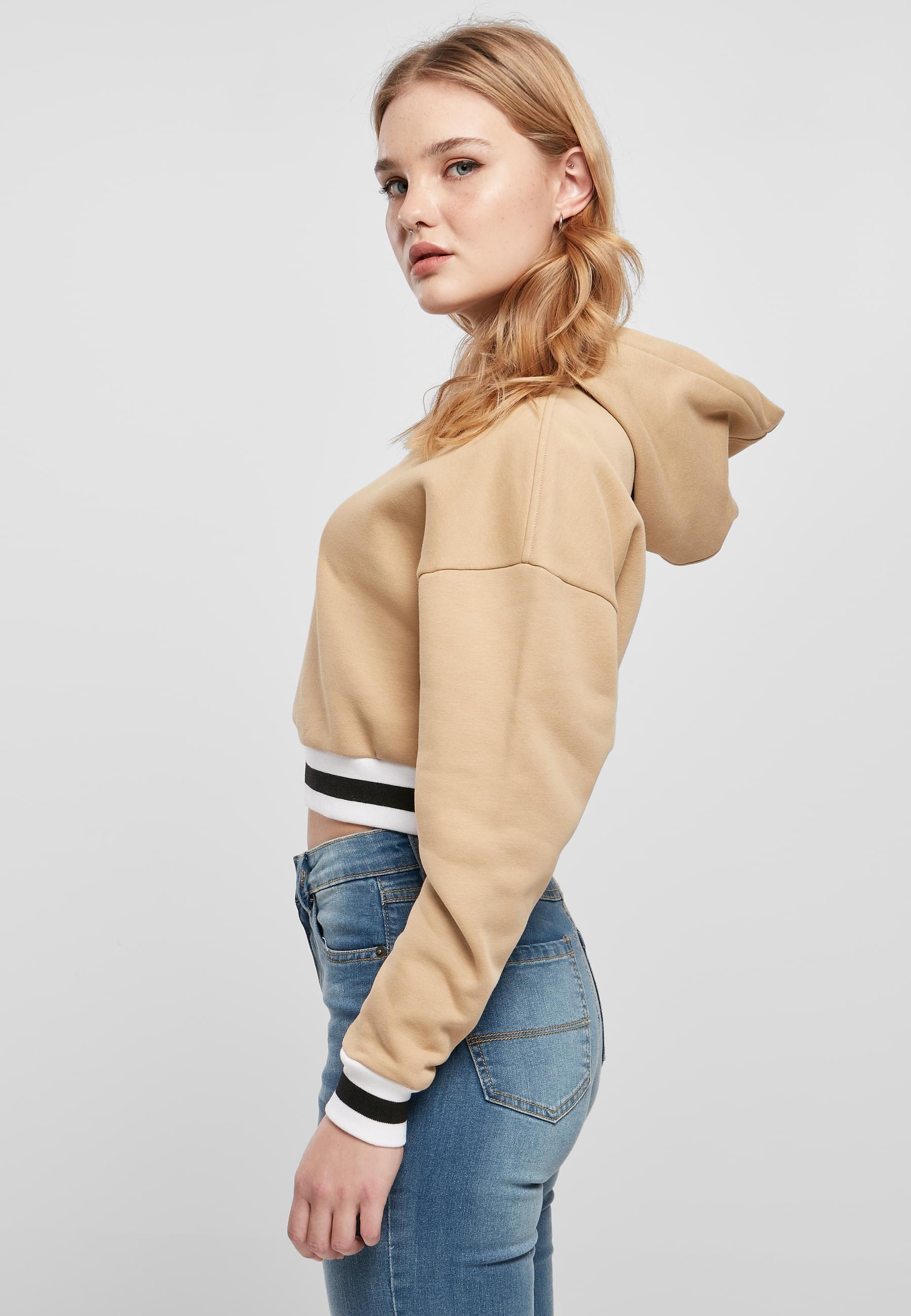 URBAN CLASSICS Kapuzenpullover »Urban Classics Damen Ladies Short College Hoody«, (1 tlg.)