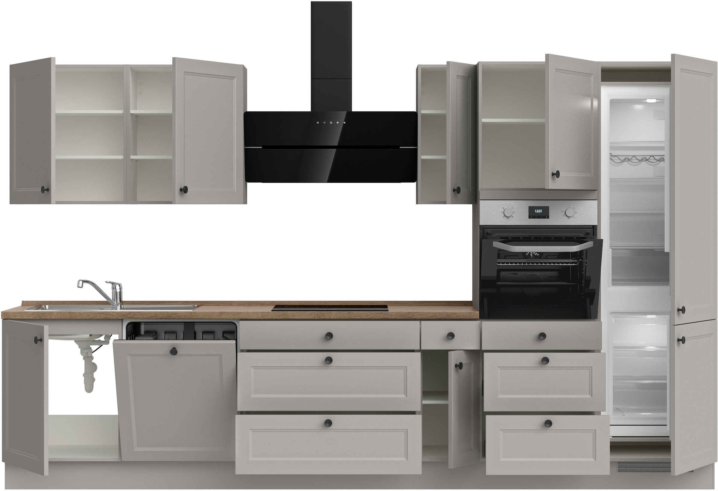 nobilia® Küchenzeile »"Cascada II"«, vormontiert, Breite 360 cm, Ausrichtung wählbar, wahlw. mit E-Geräten