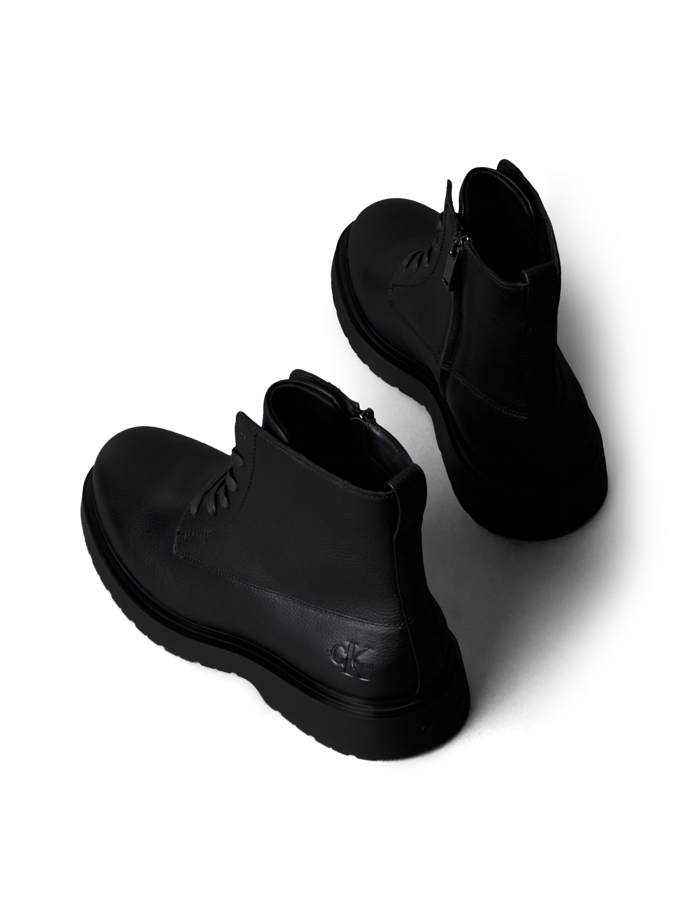 Calvin Klein Jeans Schnürboots »COMBAT ESS LACE UP ZIP BOOT LTH«, Schnürstiefelette, Casual-Boots mit Reißverschluss