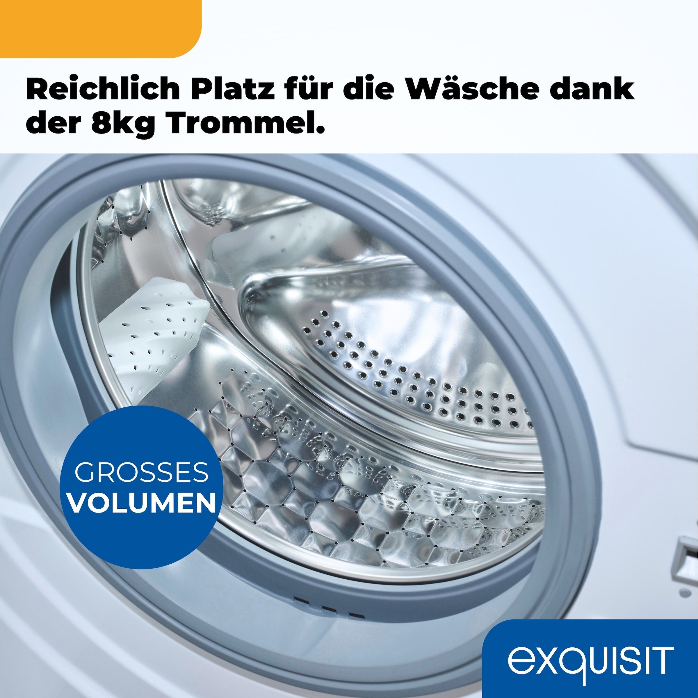 exquisit Waschmaschine »WA8014-370A weiss« 8 kg 1400 U/min 8 kg Fassungsvermögen & passende Programme für jeden Waschtag