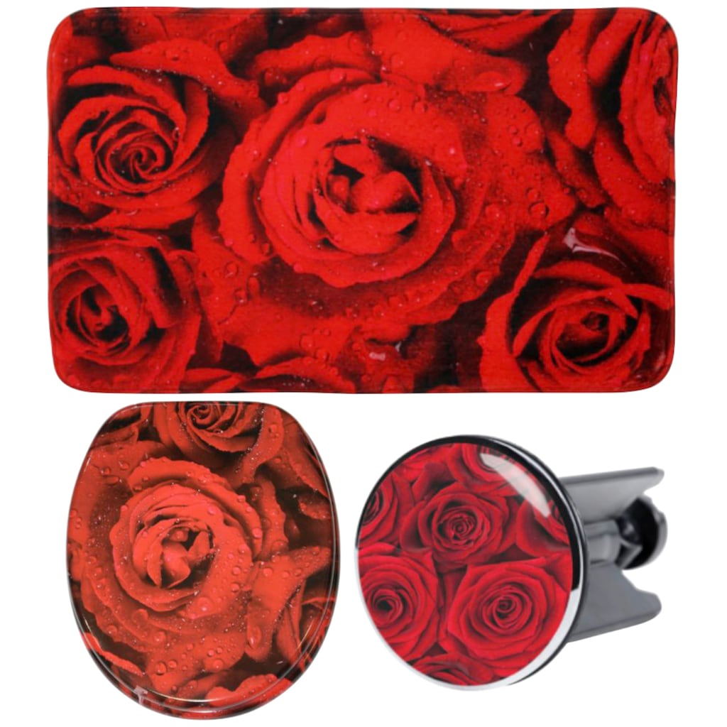 Sanilo Badaccessoire-Set »Rosen«, (Komplett-Set, 3 tlg.)