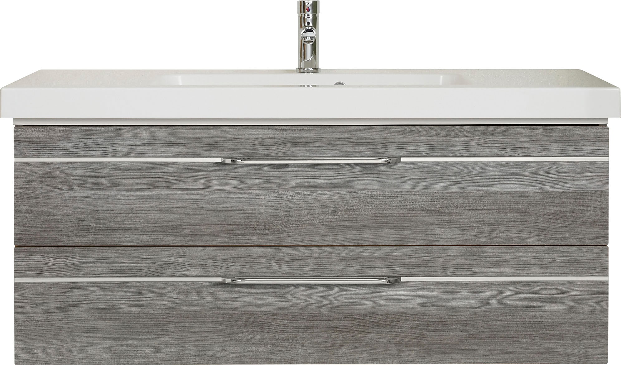 Saphir Badmöbel-Set »Balto Sprint 2-teilig, Mineralmarmor-Waschtisch mit LED-Spiegelschrank«, (2 St.), Badezimmer Set inkl. Türdämpfer, 3 Türen, 2 Schubladen