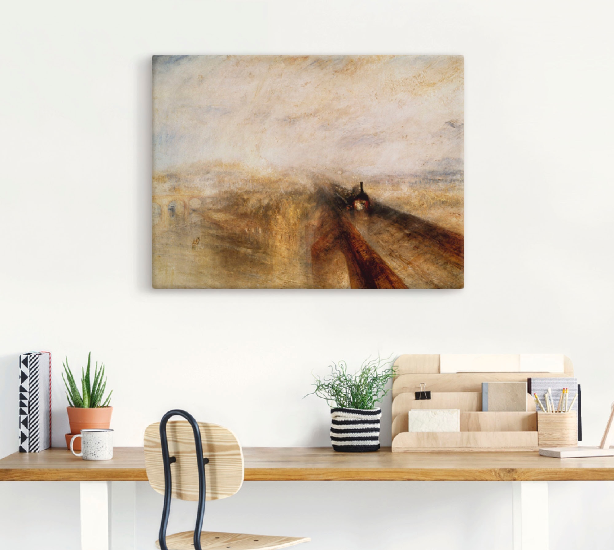 Artland Wandbild »Regen, Dampf und Geschwindigkeit«, Züge, (1 St.), als Leinwandbild, Wandaufkleber oder Poster in versch. Größen