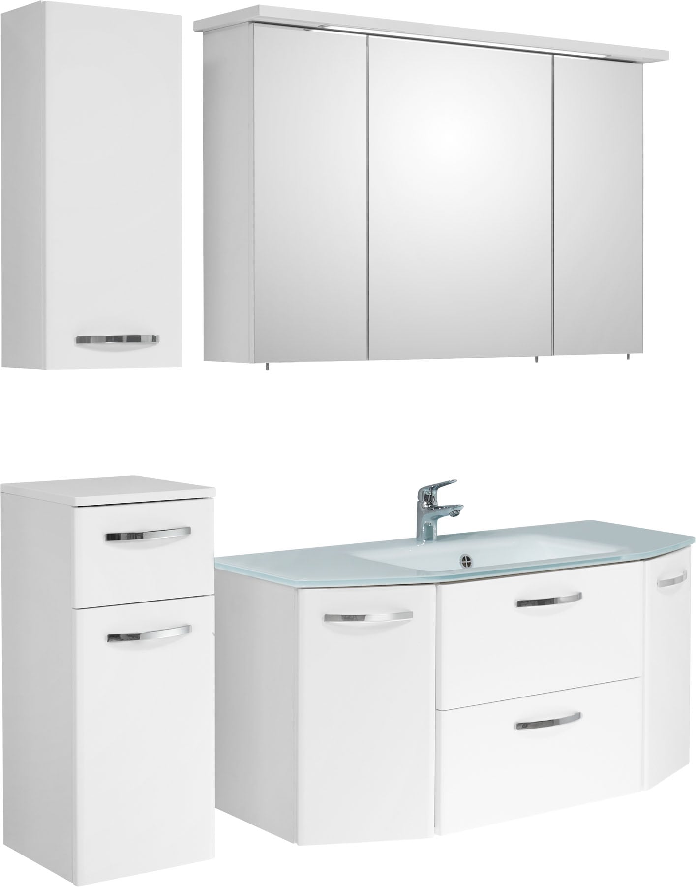 Saphir Badmöbel-Set "Quickset 326, 5-teilig, mit Glaswaschtisch" 5 Stk. tlg.