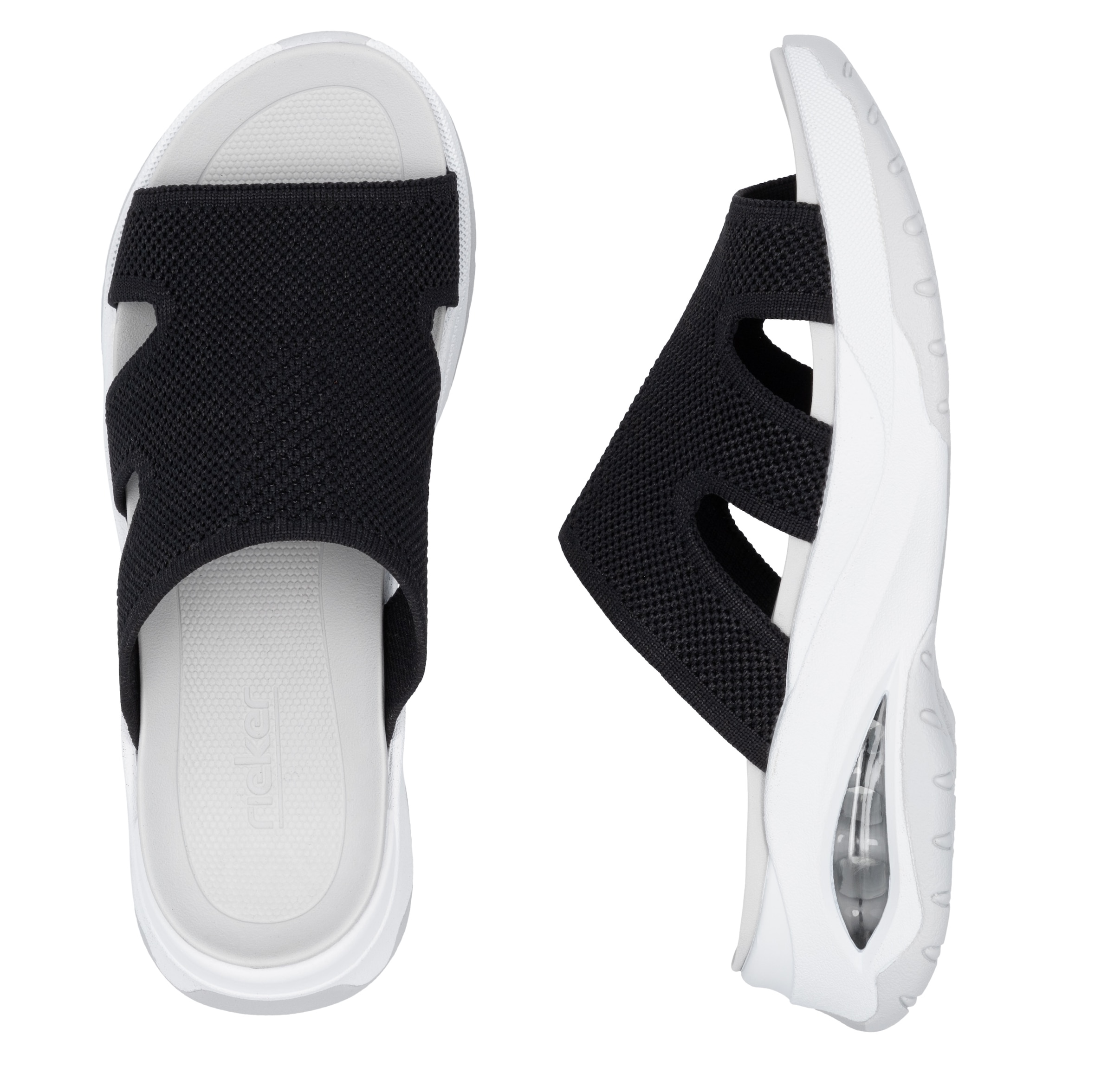 RIEKER Sport Pantolette »vegan«, Sommerschuh, Hausschuh, Keilabsatz, in der Maschine waschbar
