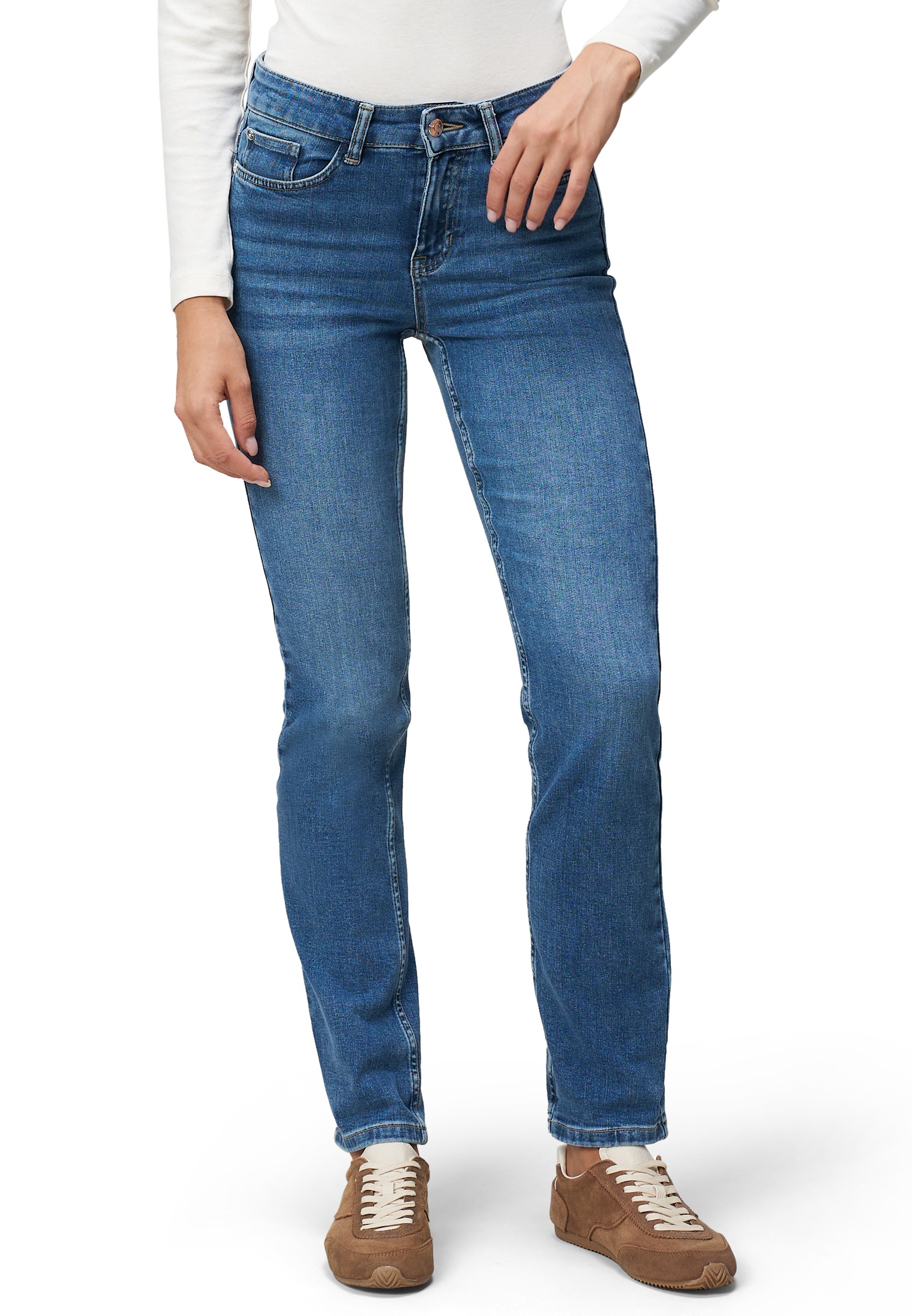Zero Slim-fit-Jeans "zero Damen Jeans Style ORLANDO Straight Leg 32 Inch" günstig online kaufen