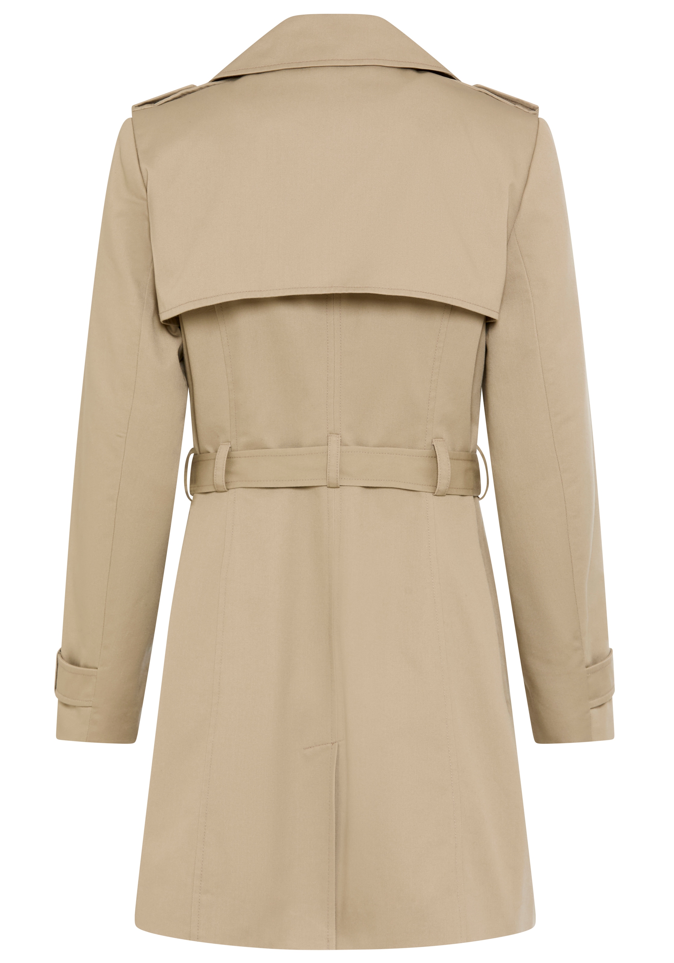 Laura Scott Trenchcoat aus Baumwolle und Polyester, unifarben mit Piping-Applikationen