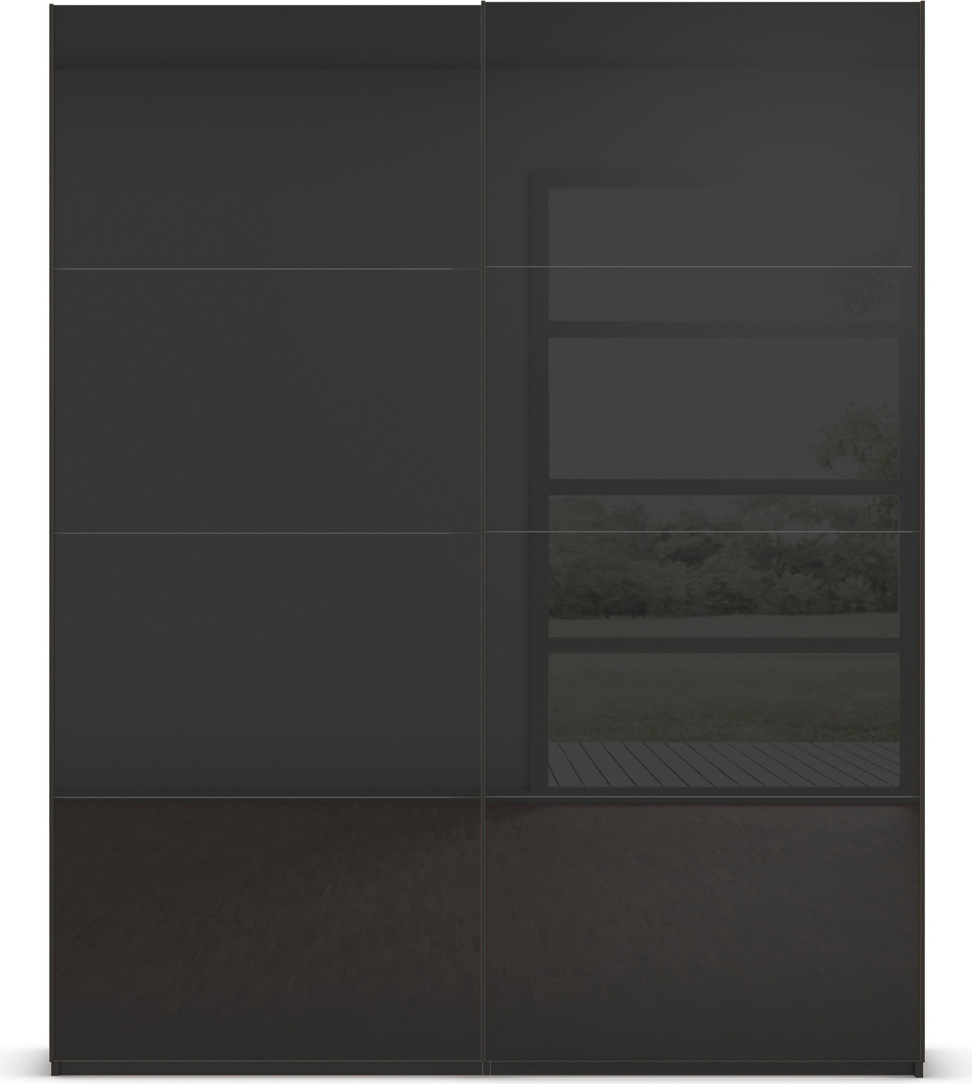 rauch Schwebetürenschrank »Kleiderschrank Schrank Garderobe Schlafzimmerschrank SCALE-FYRA«, edle viergeteilte Türen mit Glas-Front viele Farben MADE IN GERMANY