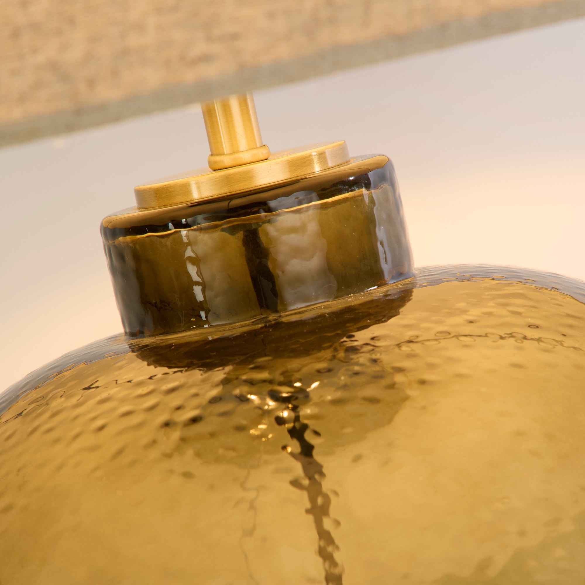 Searchlight Tischleuchte »Zenith 1Lt Table Lamp, Green Glass with Natural Linen Shade« E27 1 Stk.