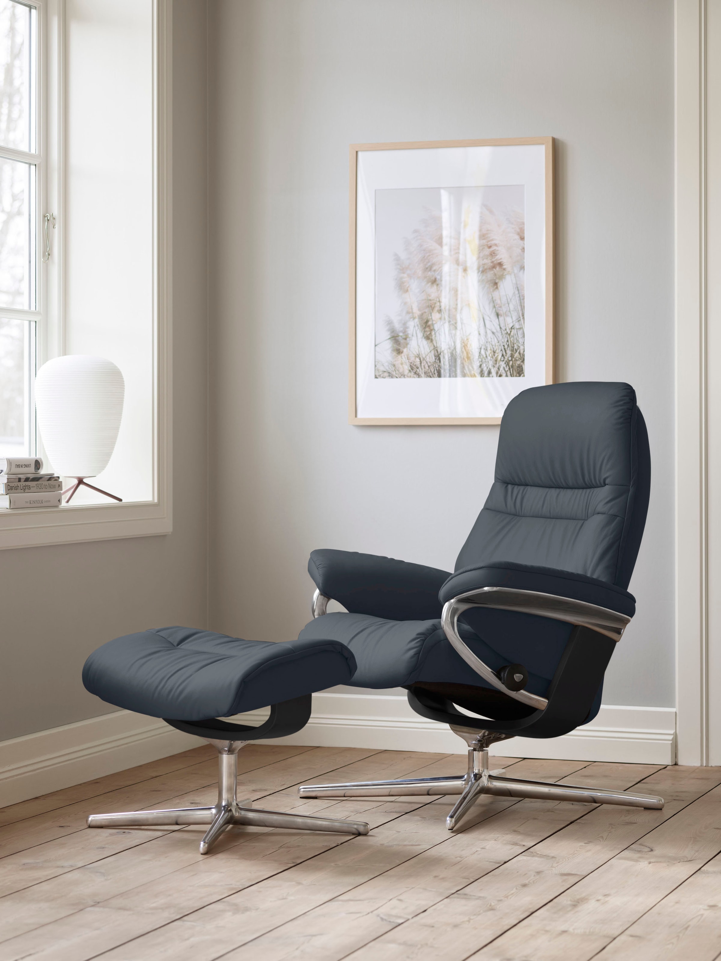 Stressless Relaxsessel "Sunrise" mit Cross Base, Größe S, M & L, Holzakzent Schwarz
