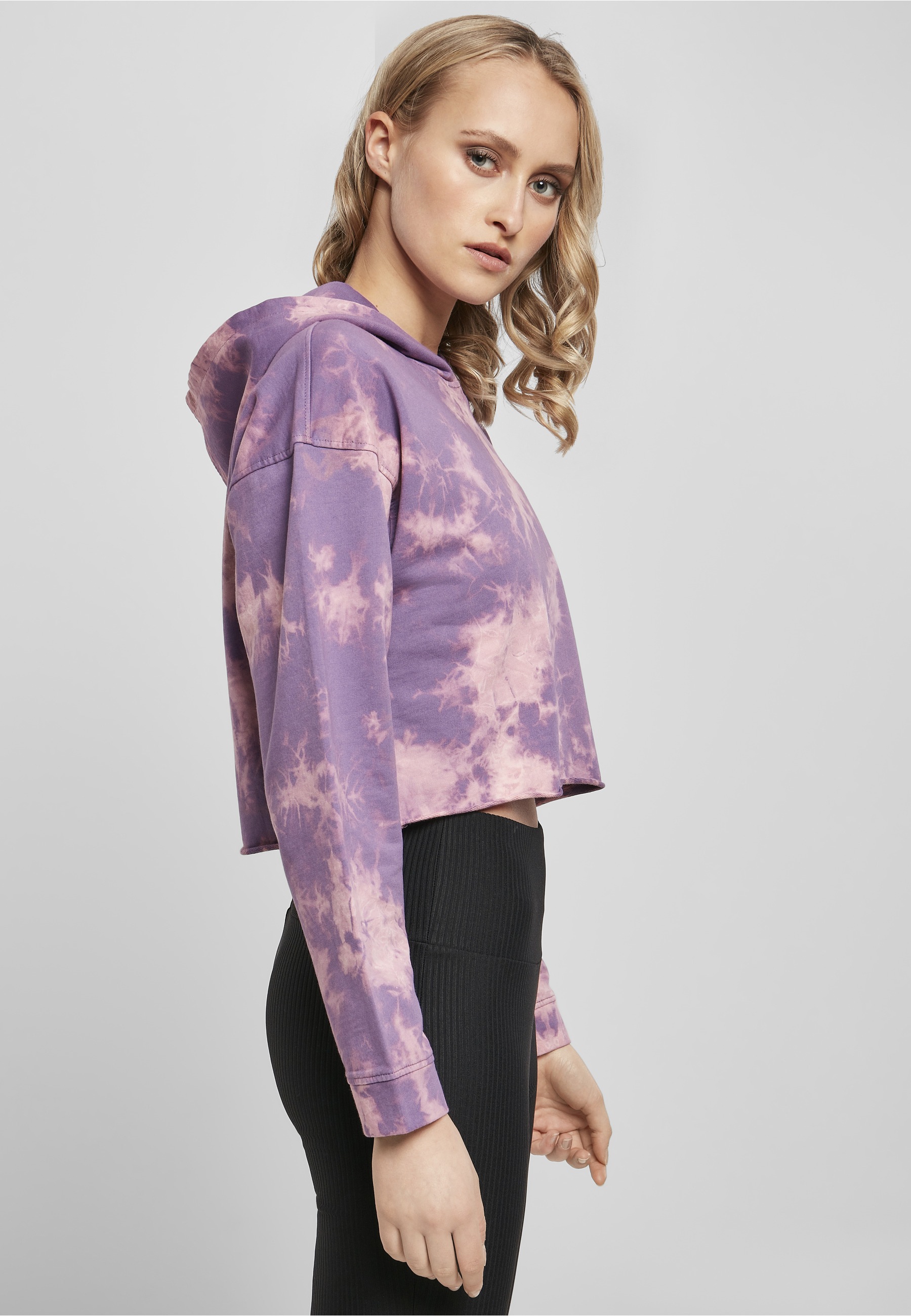 URBAN CLASSICS Kapuzenpullover »Urban Classics Damen Ladies Oversized Short Bleached Hoody« 1 Stk.