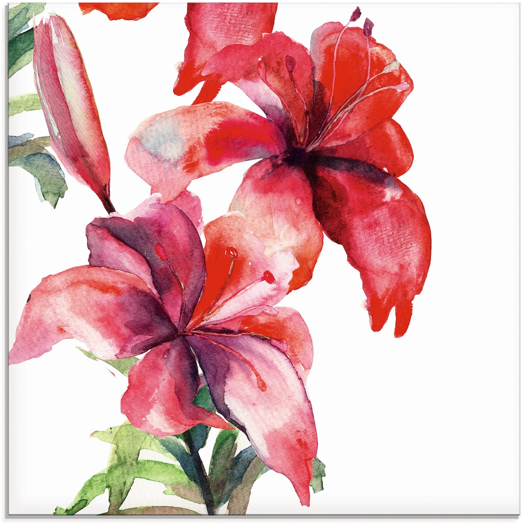 Artland Glasbild »Lilien«, Blumen, (1 St.)