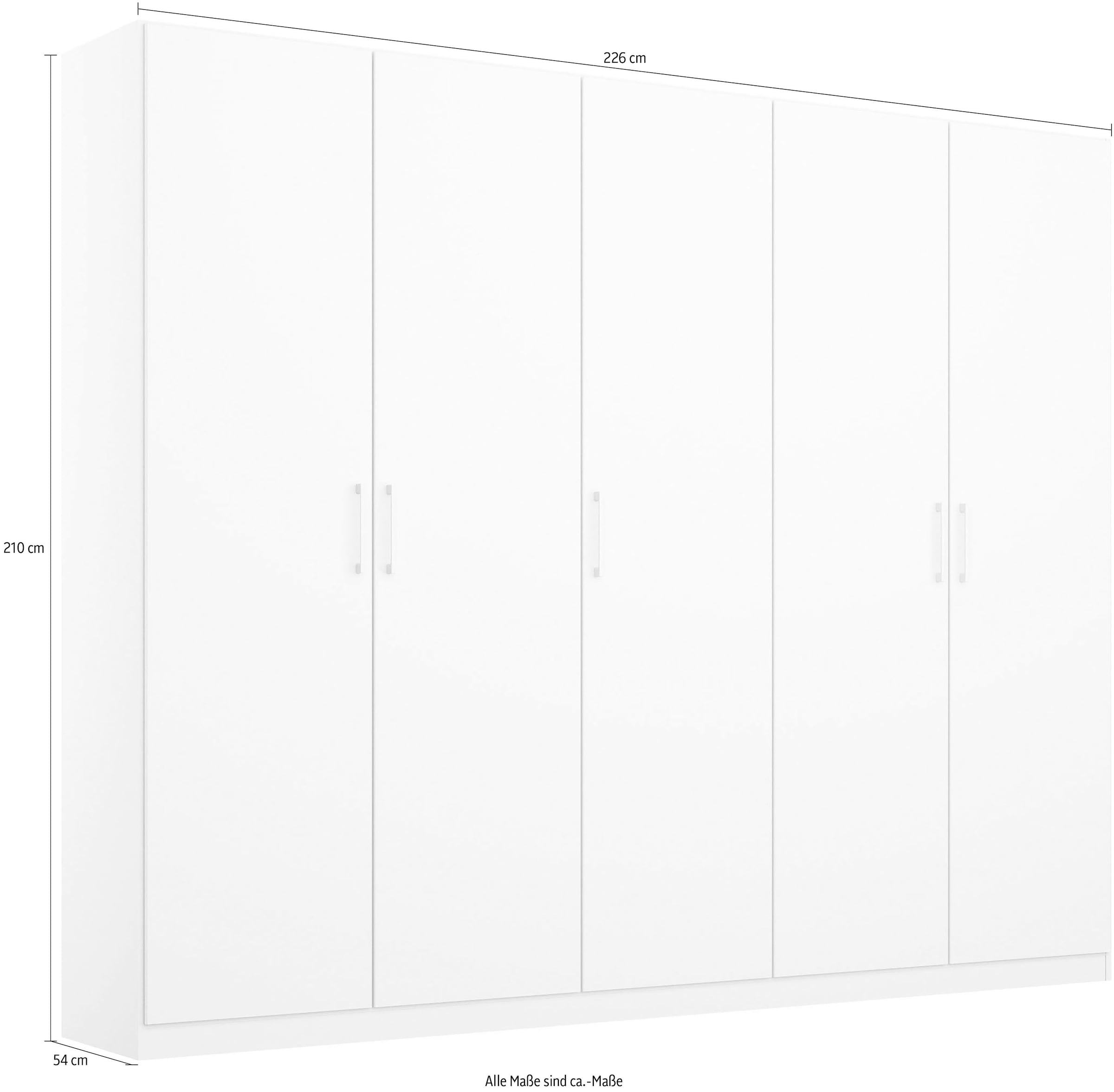 rauch Kleiderschrank »Schrank Mehrzweckschrank Garderobenschrank Schlafzimmer Möbel THOR« 3 verschiedene Ausstattungen BASIC/CLASSIC/PREMIUM (inkl. SOFT-CLOSE),  mit farblich passenden, modernen Metallgriffen MADE IN GERMANY
