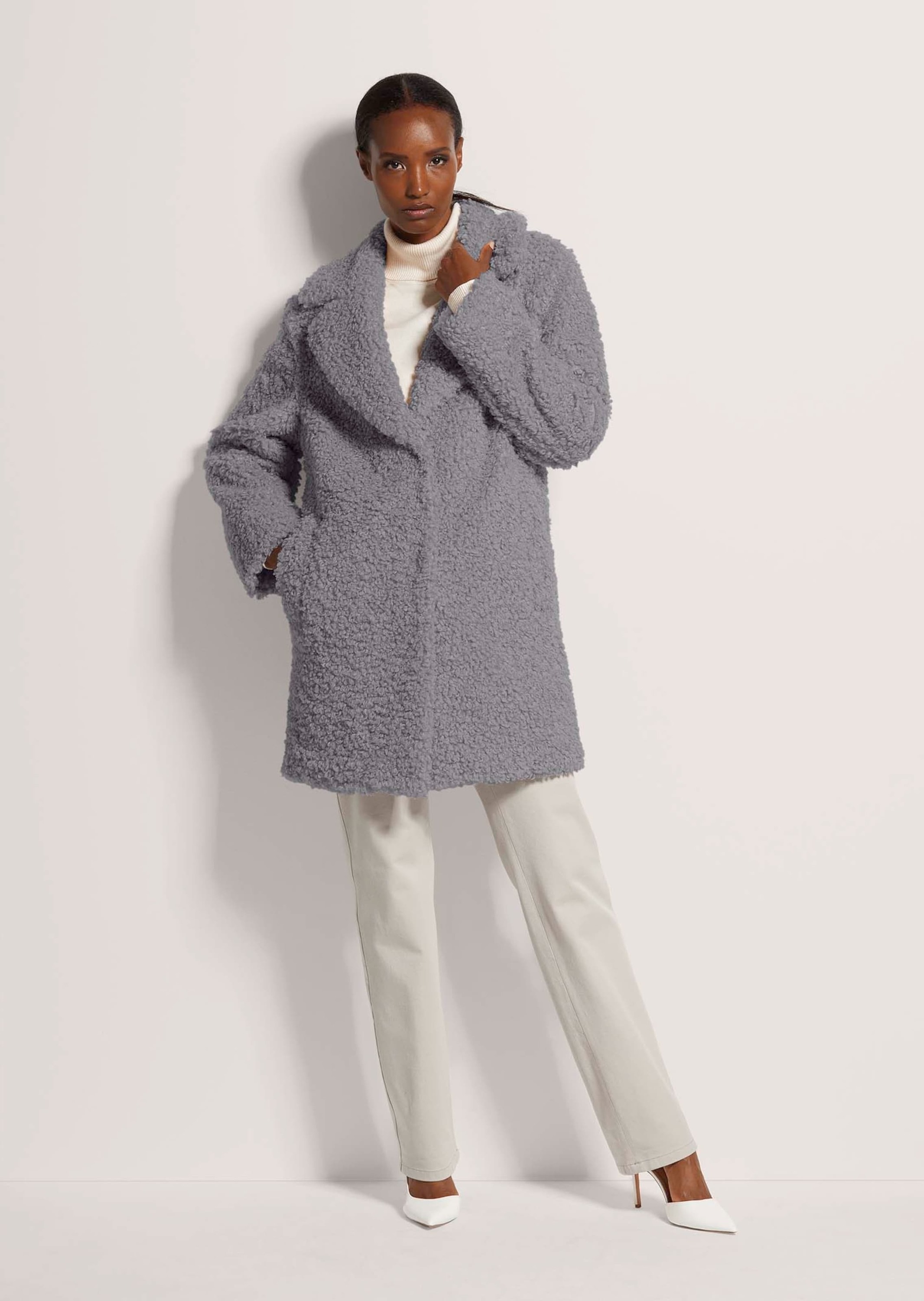 MADELEINE Langmantel "Teddy-Mantel Flauschiger Webpelz mit Reverskragen" We günstig online kaufen