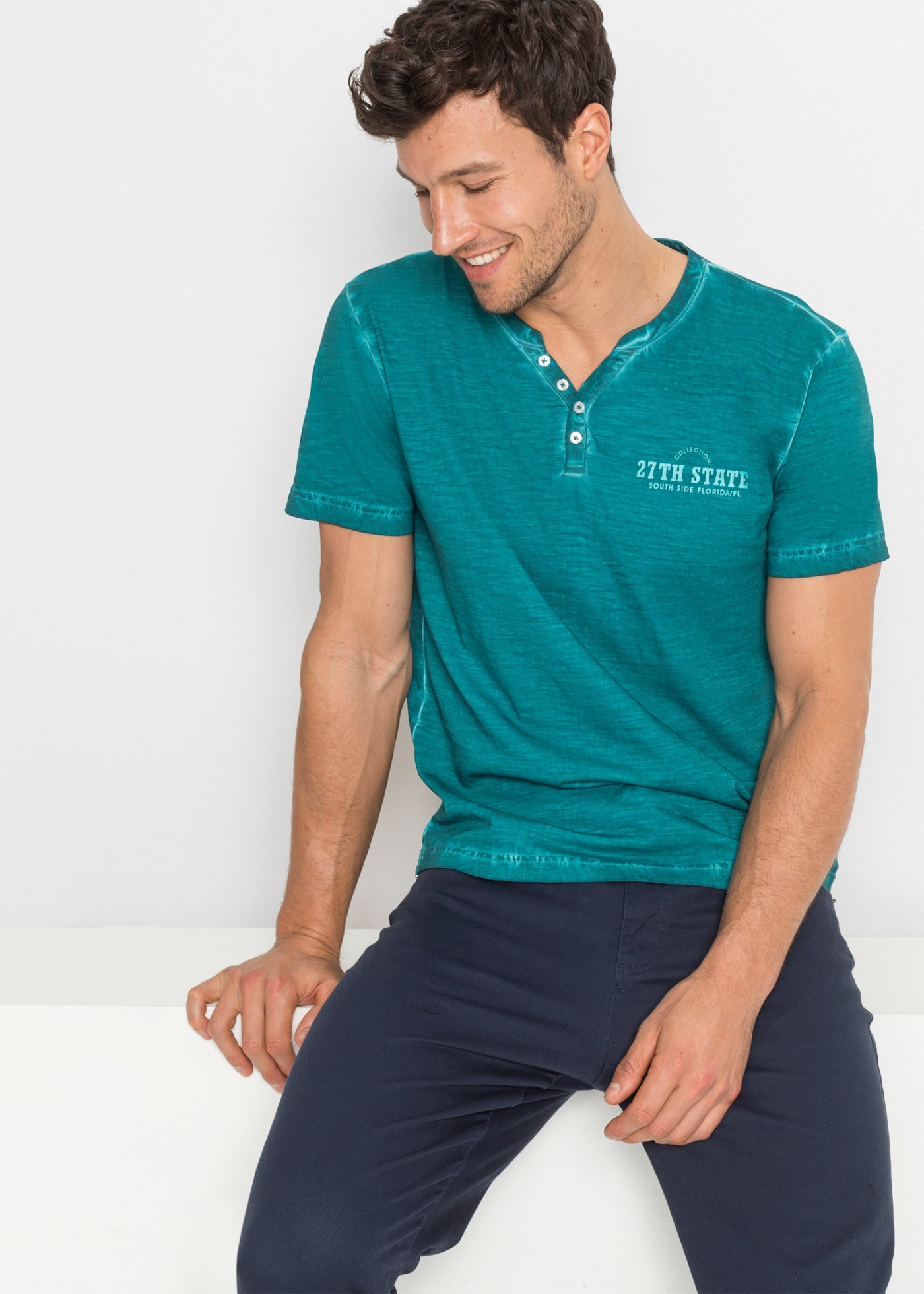 bonprix Regular fit, Kurzarm, aus Baumwolle, Fade Out Look