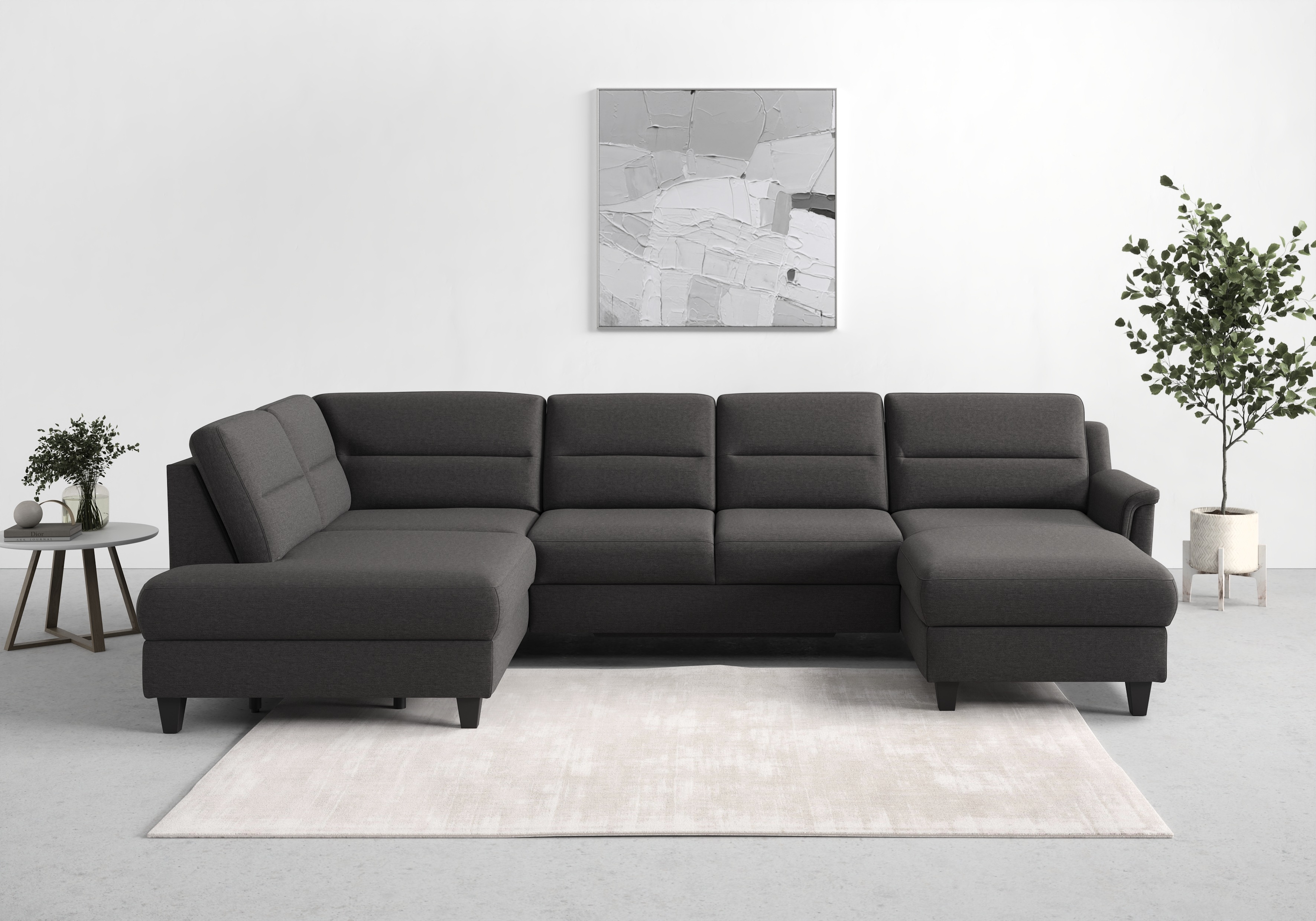 Thumbnail - sit&more Wohnlandschaft "Farö U-Form", inklusive Federkern, wahlweise mit Bettfunktion und Bettkasten