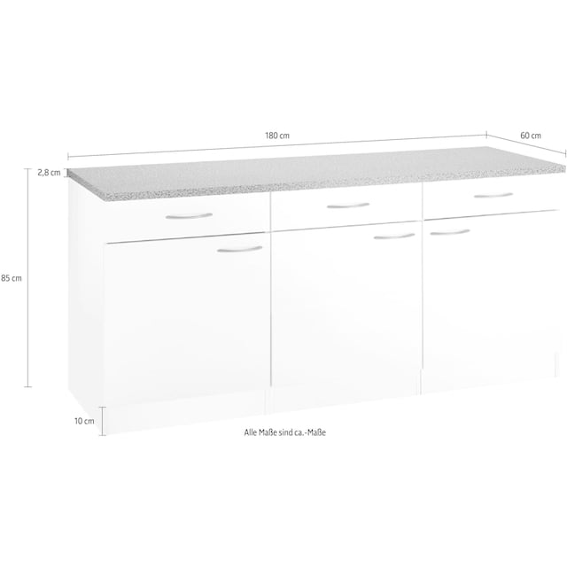 wiho Küchen Unterschrank »Kiel«, 180 cm breit | BAUR