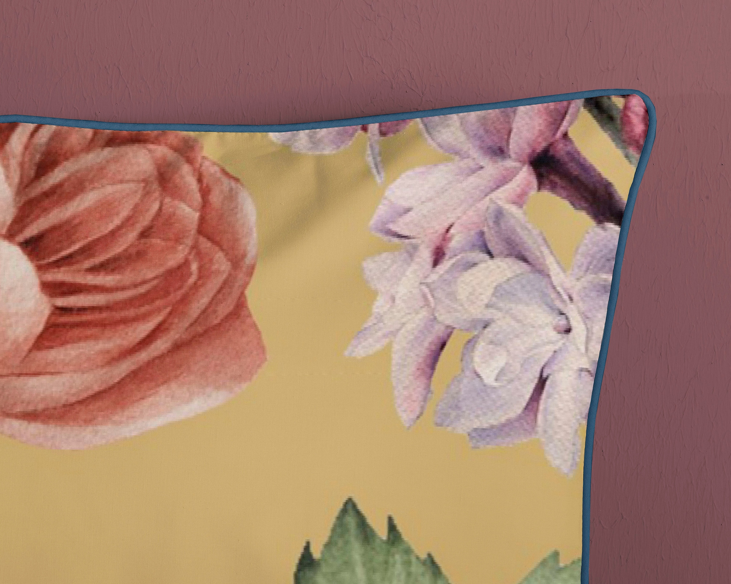 Descanso Wendebettwäsche »Fiori«, Baumwolle, Satin, 135x200, Biese, Reißverschluss, Wende, Blumen Sand