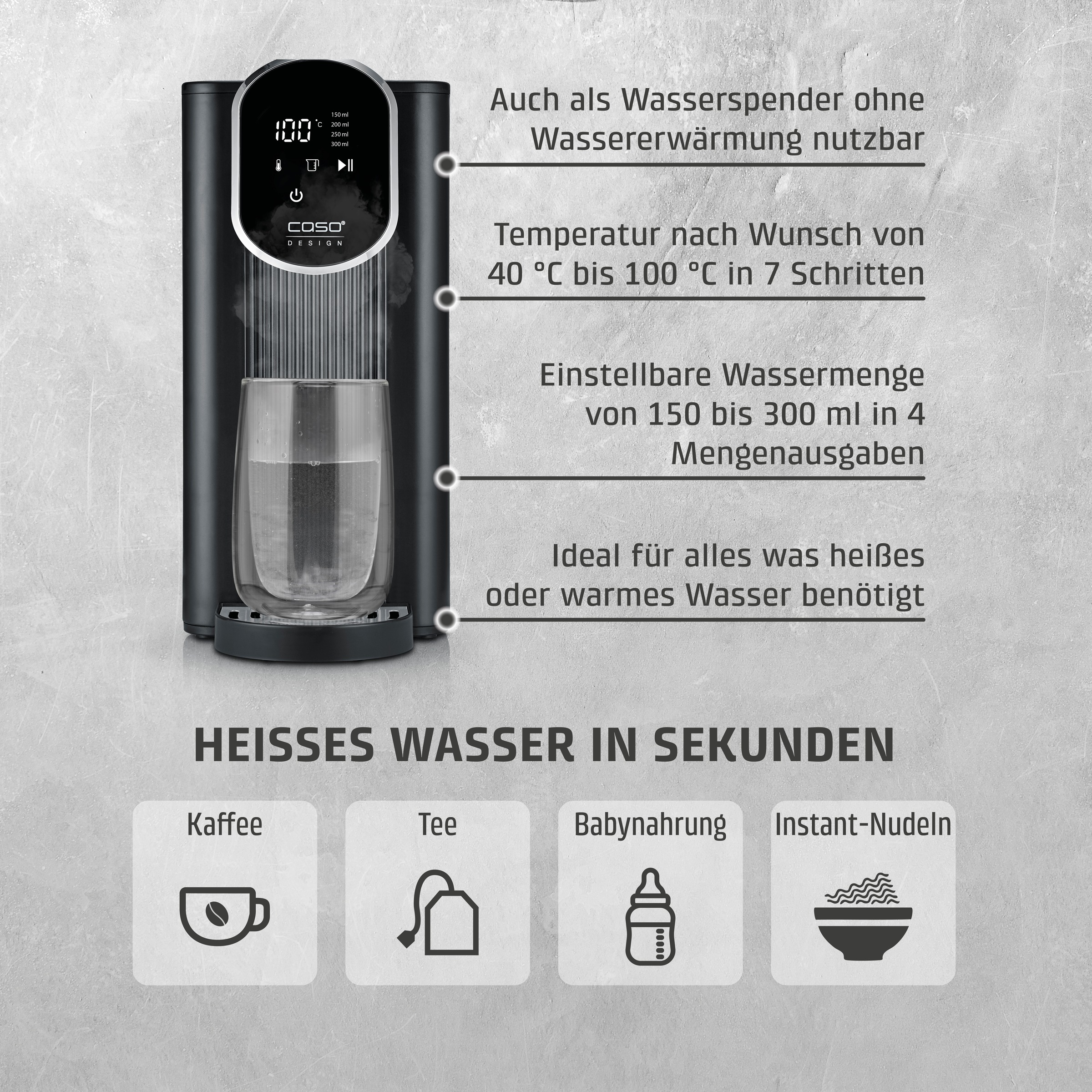 Caso Heißwasserspender »1985 HW 610« 2,5 l 2600 W inkl. Wasserfilter, mit Trockenlauf- und Überhitzungsschutz