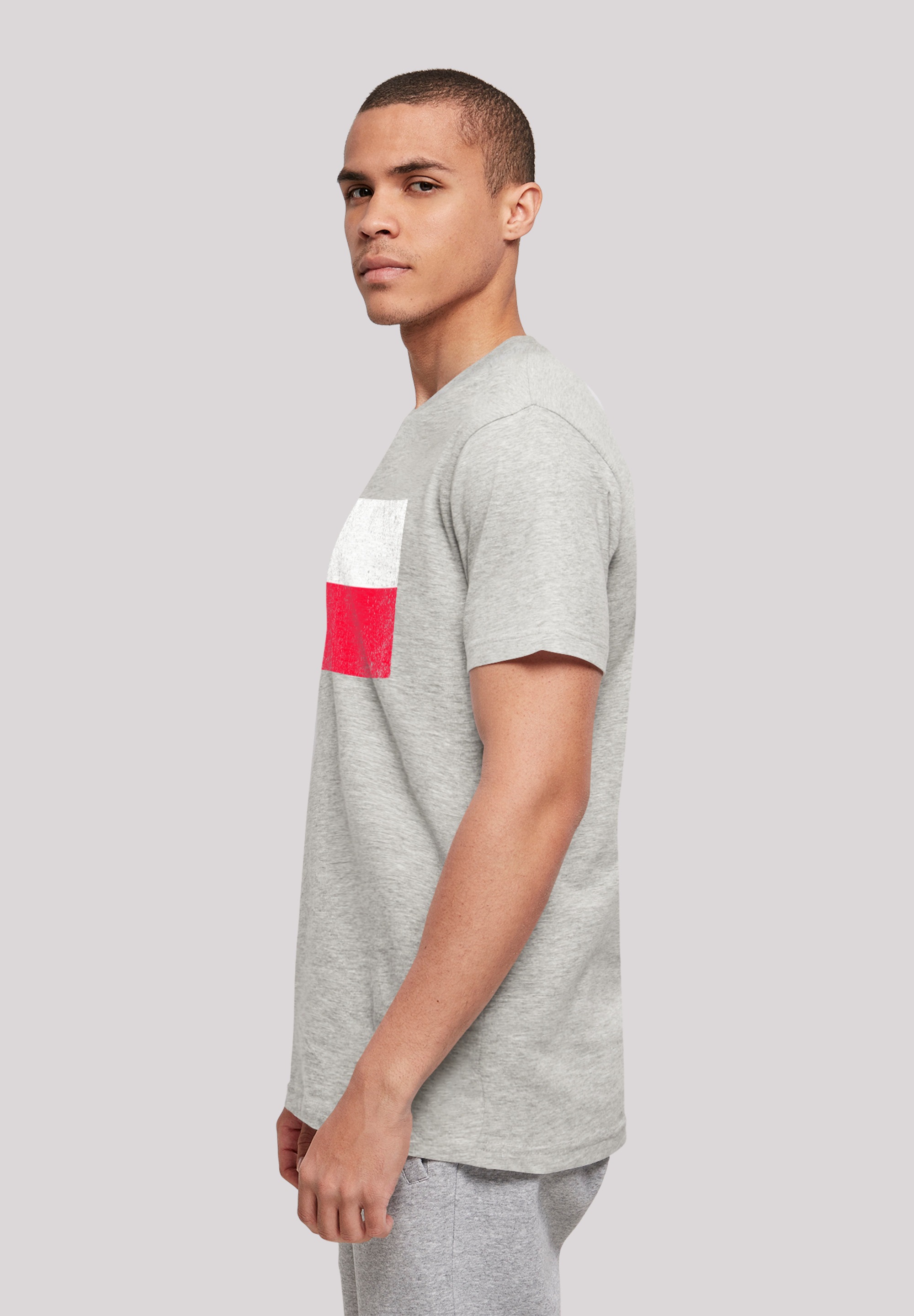 F4NT4STIC T-Shirt »Polen Flagge Poland distressed« Print