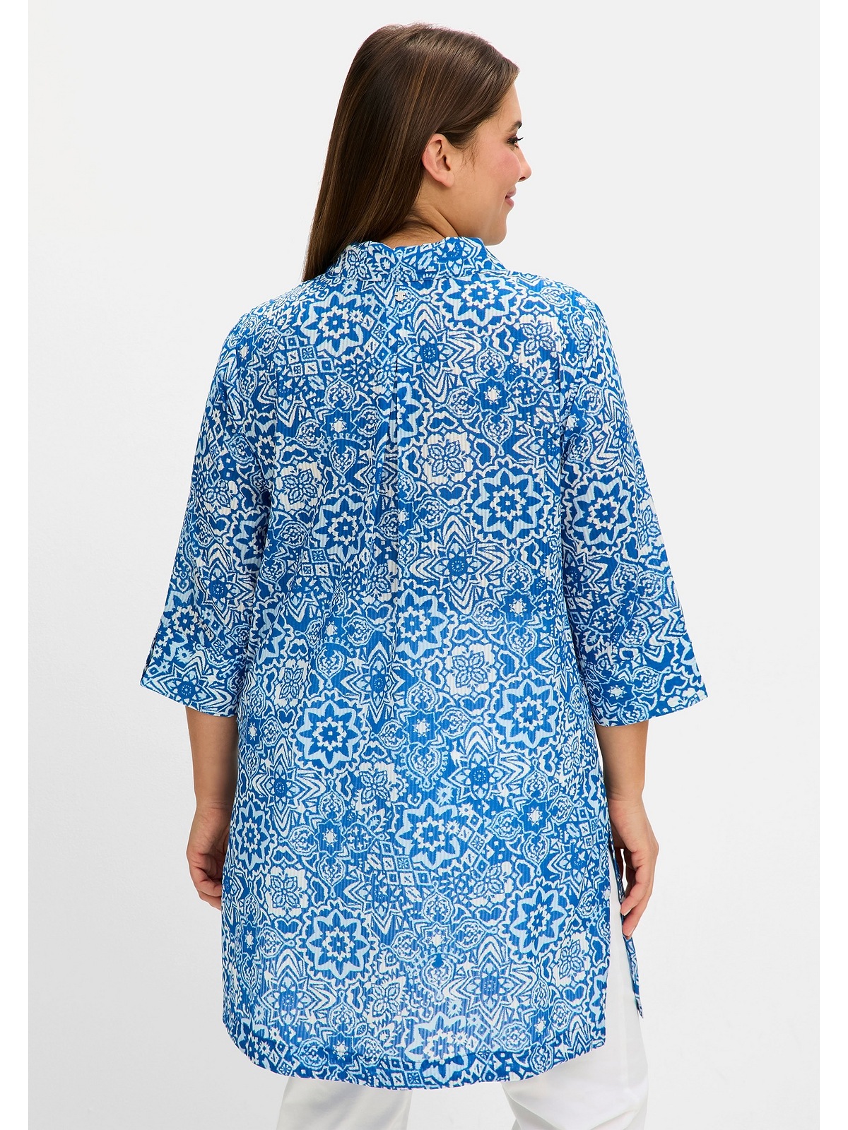 Sheego Hemdbluse "Große Größen", mit Blätterdruck, aus Baumwolle günstig online kaufen