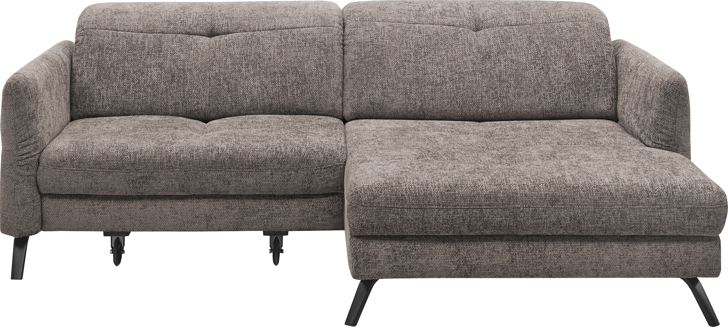 set one by Musterring Ecksofa "SO 4400 V" wahlweise mit motorischer Bettfunktion & Kopfverstellung, Fuß schwarz