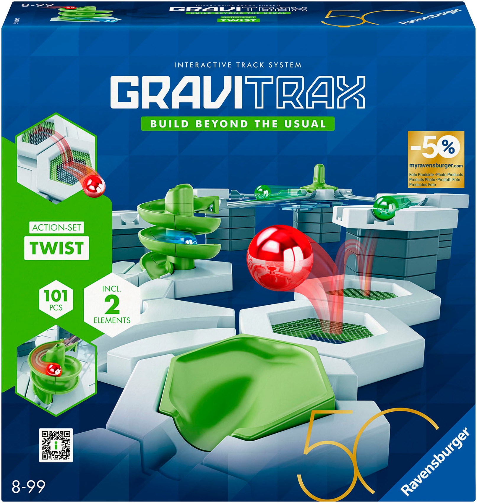 Kugelbahn-Bausatz »GraviTrax Action-Set Twist 50 Jahre Edition«, (Set), Made in...