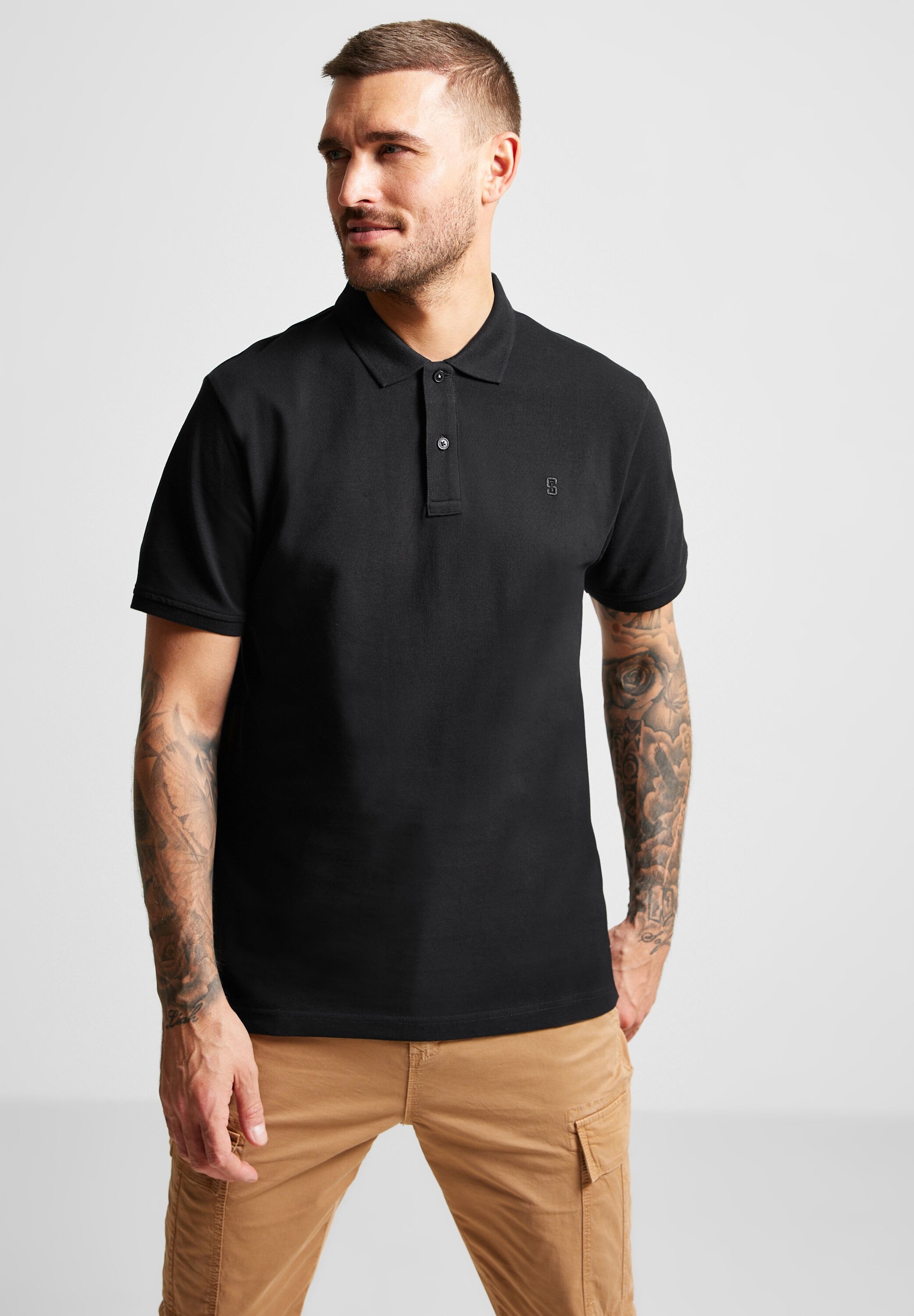 STREET ONE MEN Poloshirt, in Unifarbe