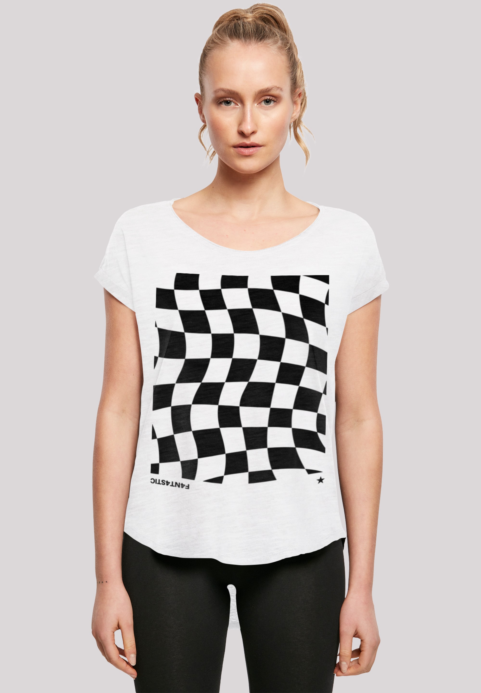 T-Shirt »Wavy Schach Muster«, Print