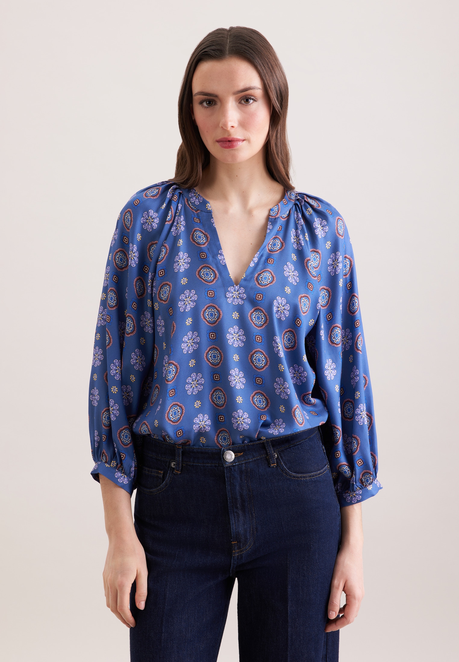 seidensticker Klassische Bluse Tunika Druck