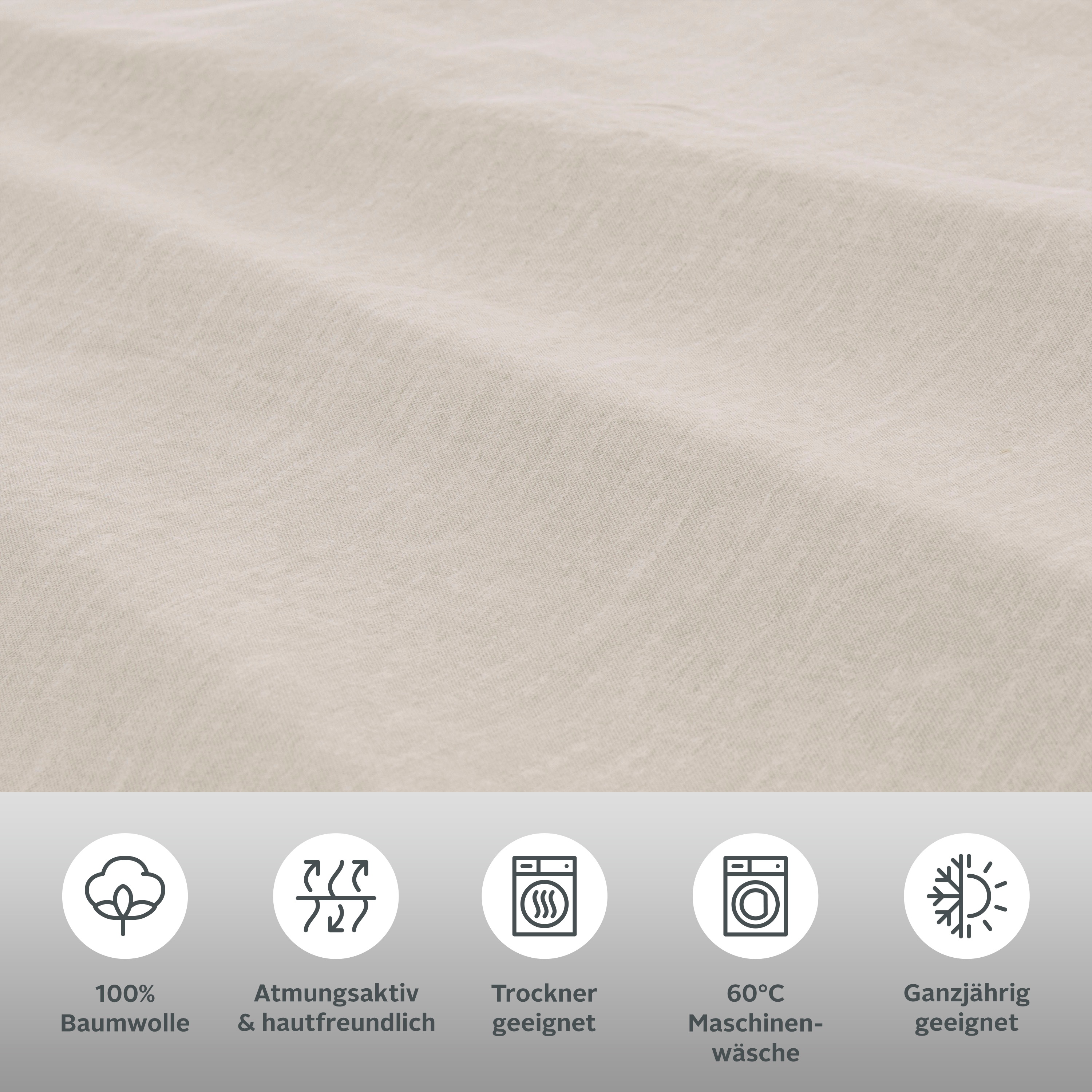 Thumbnail - Home affaire Bettwäsche "Melli" 2 Stk. tlg. Bettwäsche aus Baumwolle, Leinen-Look in Melange-Optik