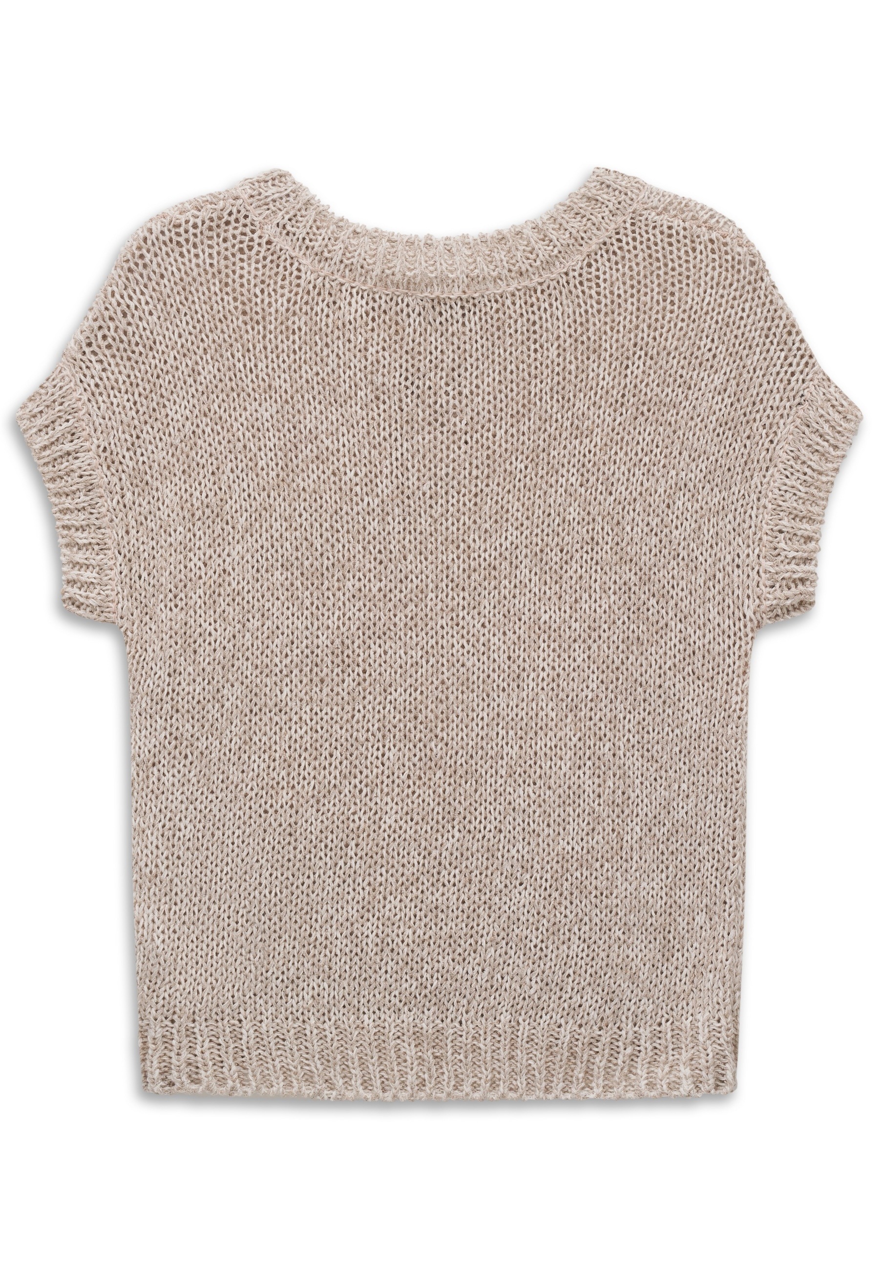 bugatti Pullunder aus Leinen-Baumwoll-Mix mit Rundhals