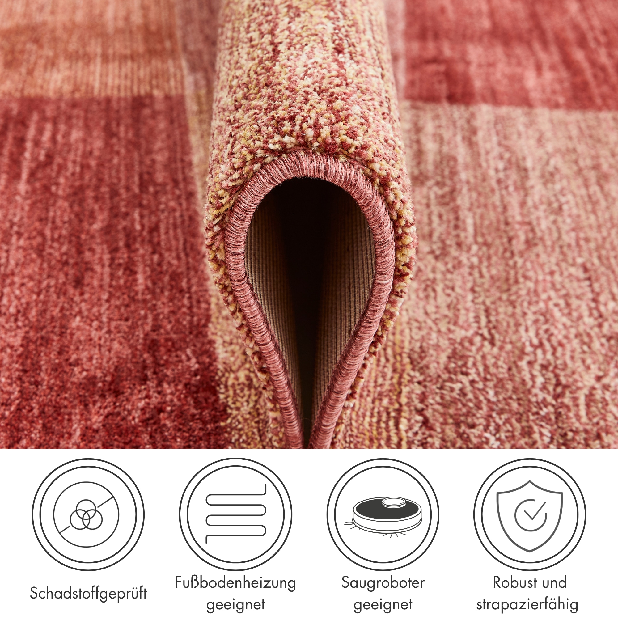 LUXOR living Teppich »Rocco« rechteckig 11 mm Höhe Vintage-Look, verschiedene Designs, mit Fransen, Wohnzimmer