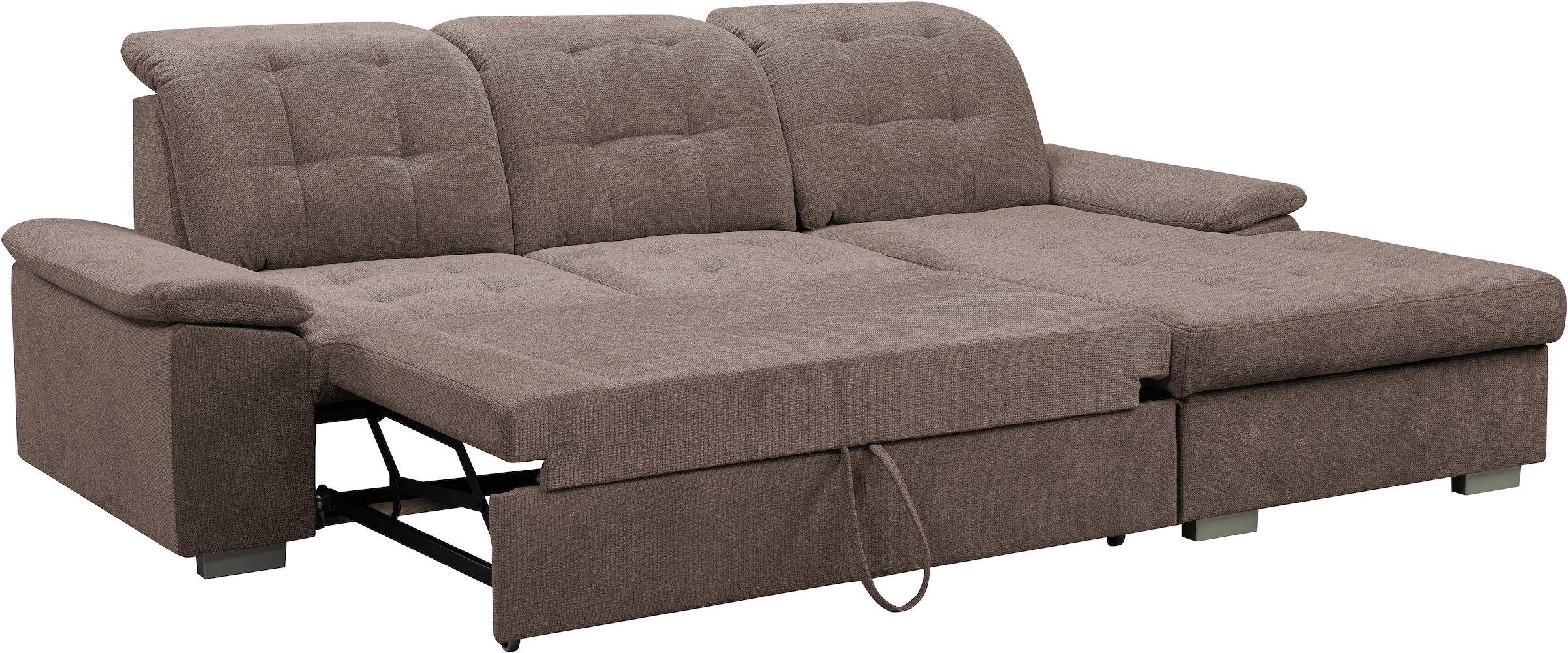 WERK2 Ecksofa Carmen, Sofa, Eckcouch mit Schlaffunktion, Bettkasten und Sitztiefenverstellung