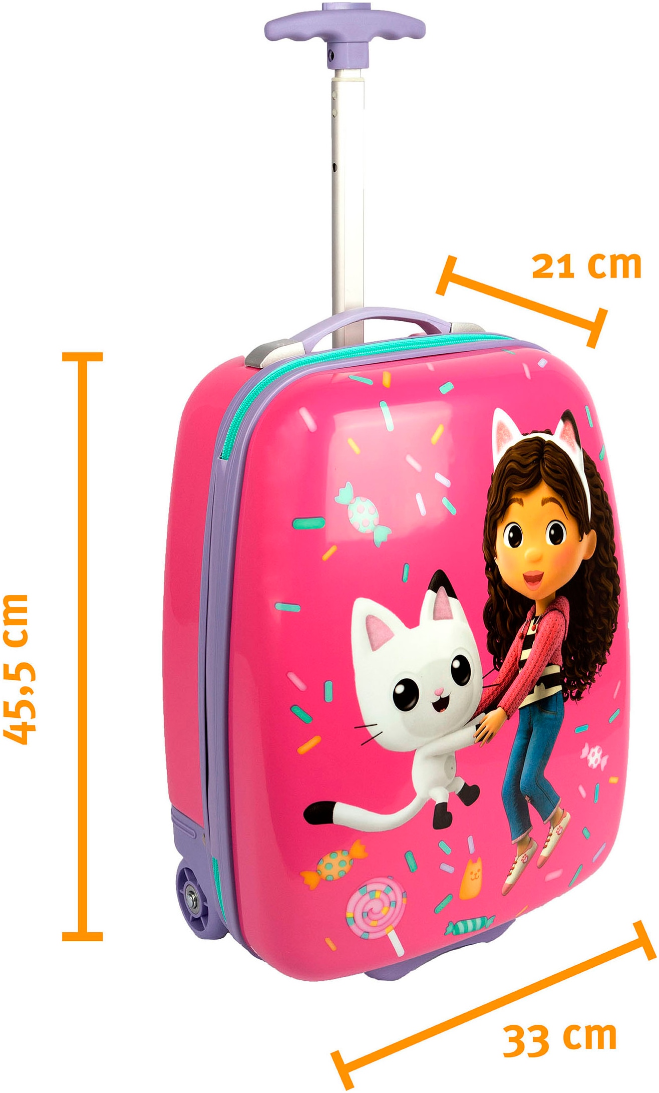 UNDERCOVER Kinderkoffer »Gabby's Dollhouse, 46 cm«, 2 St. Rollen, mit Teleskopstange