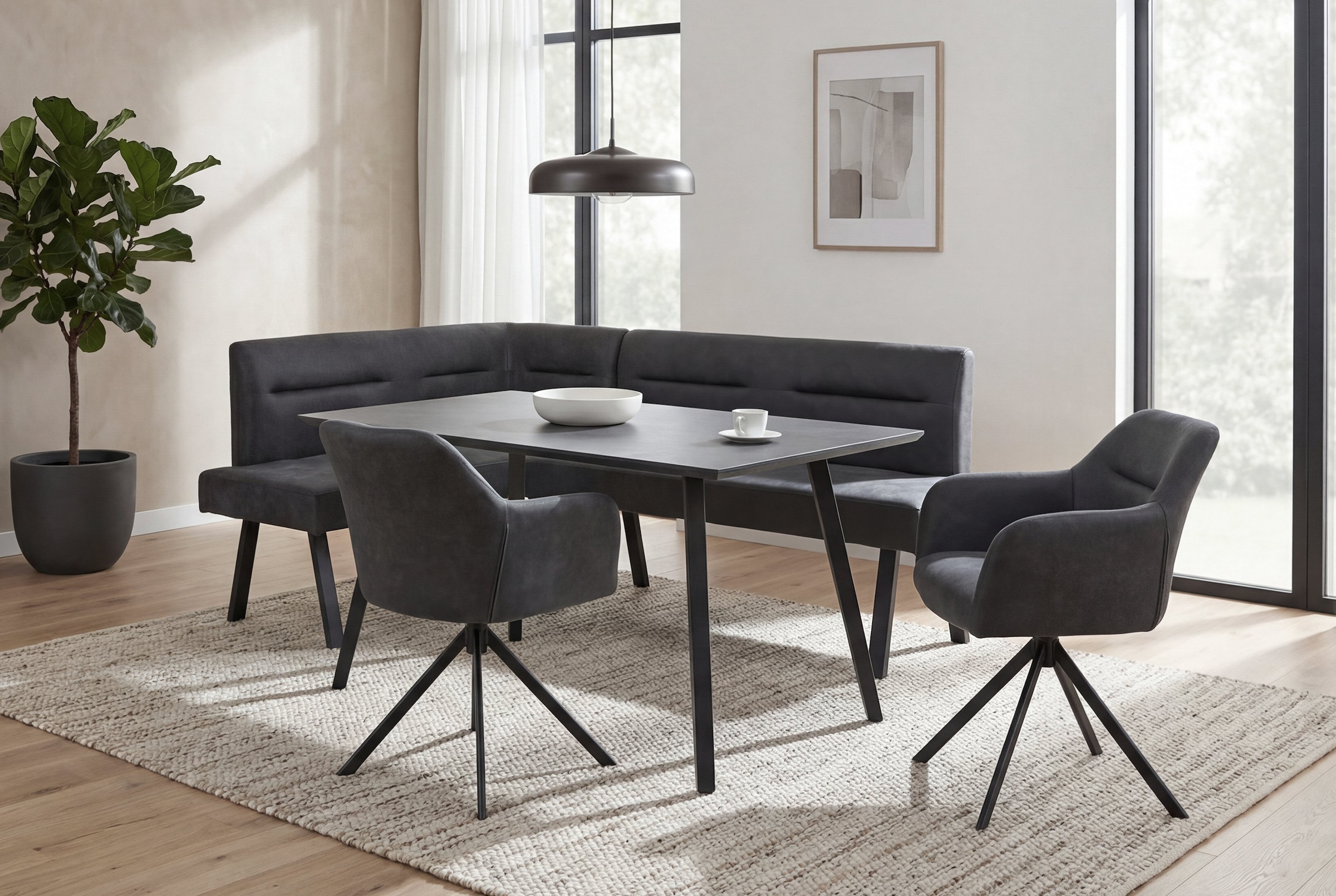 byLIVING Esszimmerstuhl »MONTREAL« (Set) 2 Stk.Microfaser, bis 110 kg, 360° drehbar, Schaumstoff, Ziernaht Rücken