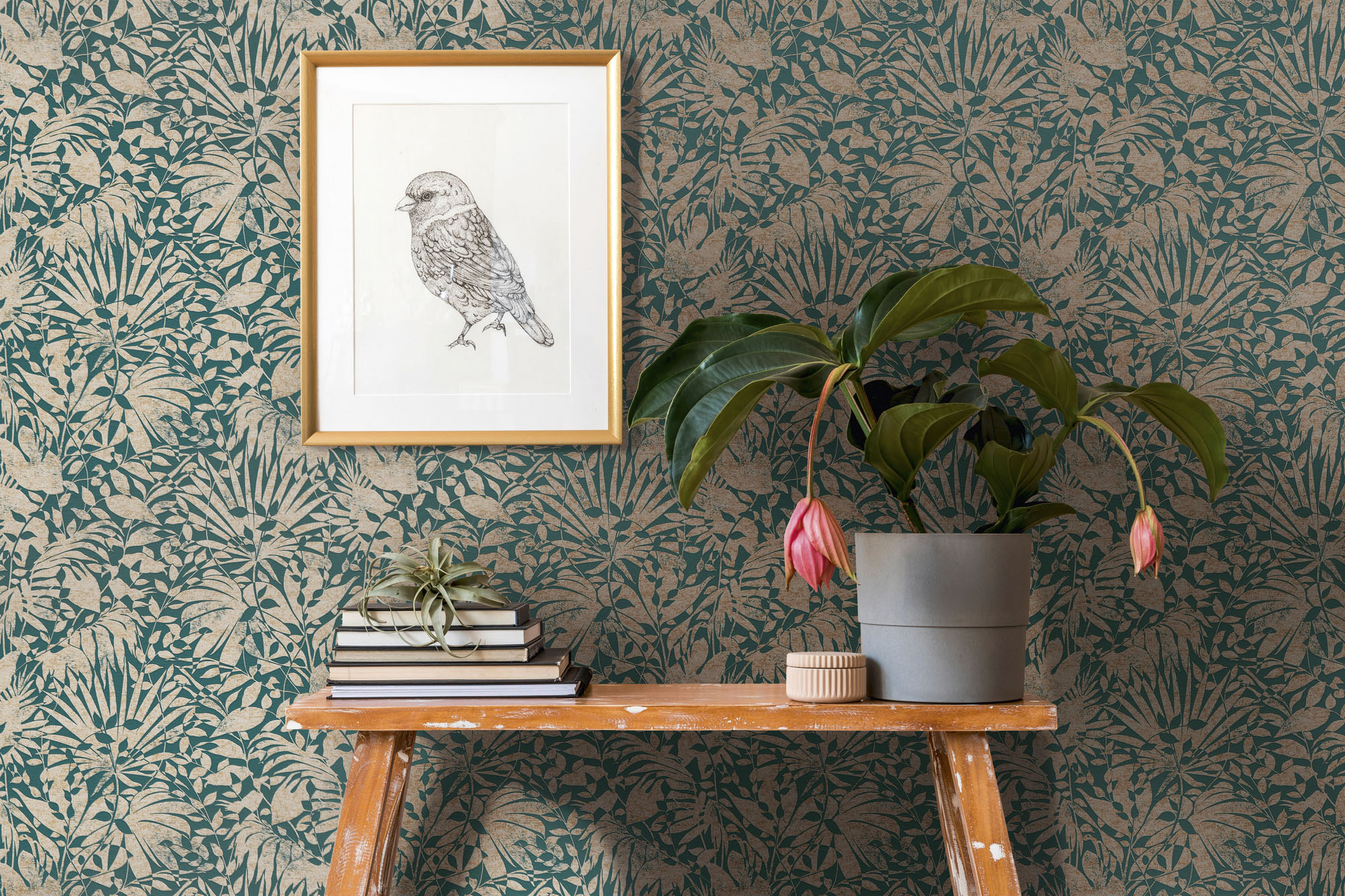 A.S. Création 1100000002199 "THE BOS Floral Blätter" abstrakt glänzend organisch strukturiert Florale Tapete Tapete Floral Tapeten Wohnzimmer Schlafzimmer Küche