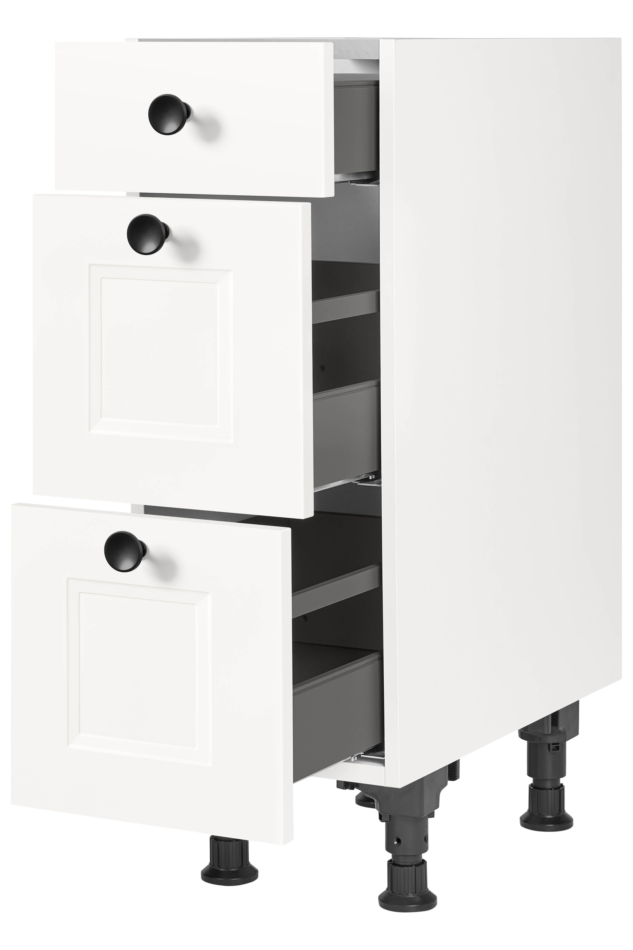 nobilia® Unterschrank »"Cascada", vormontiert, mit höhenverstellbaren Sockelfüßen, in den«, Breiten 30, 45, 60 und 90 cm, mit Schubkasten und Auszügen