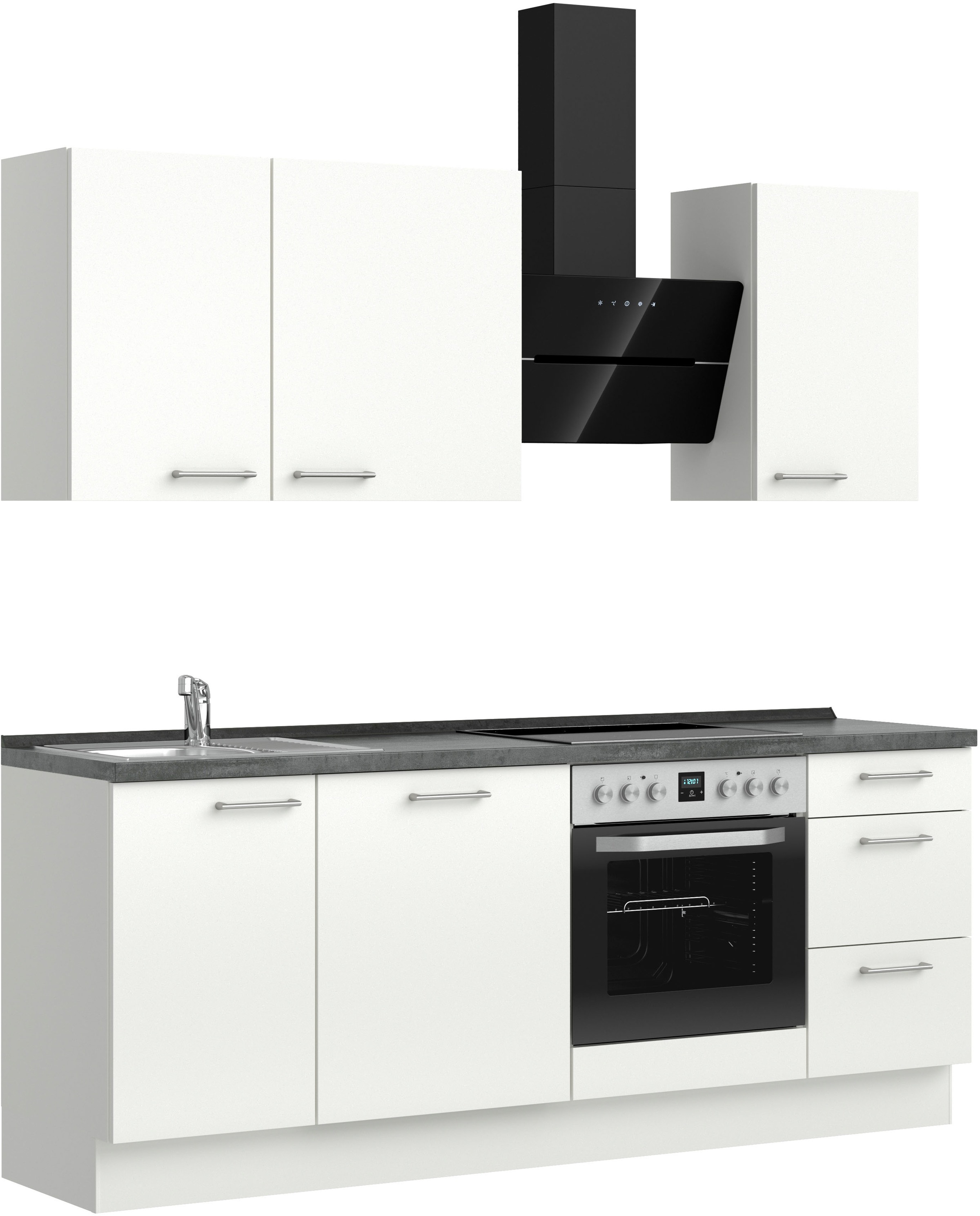 Thumbnail - nobilia Küchenzeile ""Laser II", Ausrichtung wählbar, Breite 210 cm" vormontiert, wahlw. mit unterschiedlichen E-Geräten...